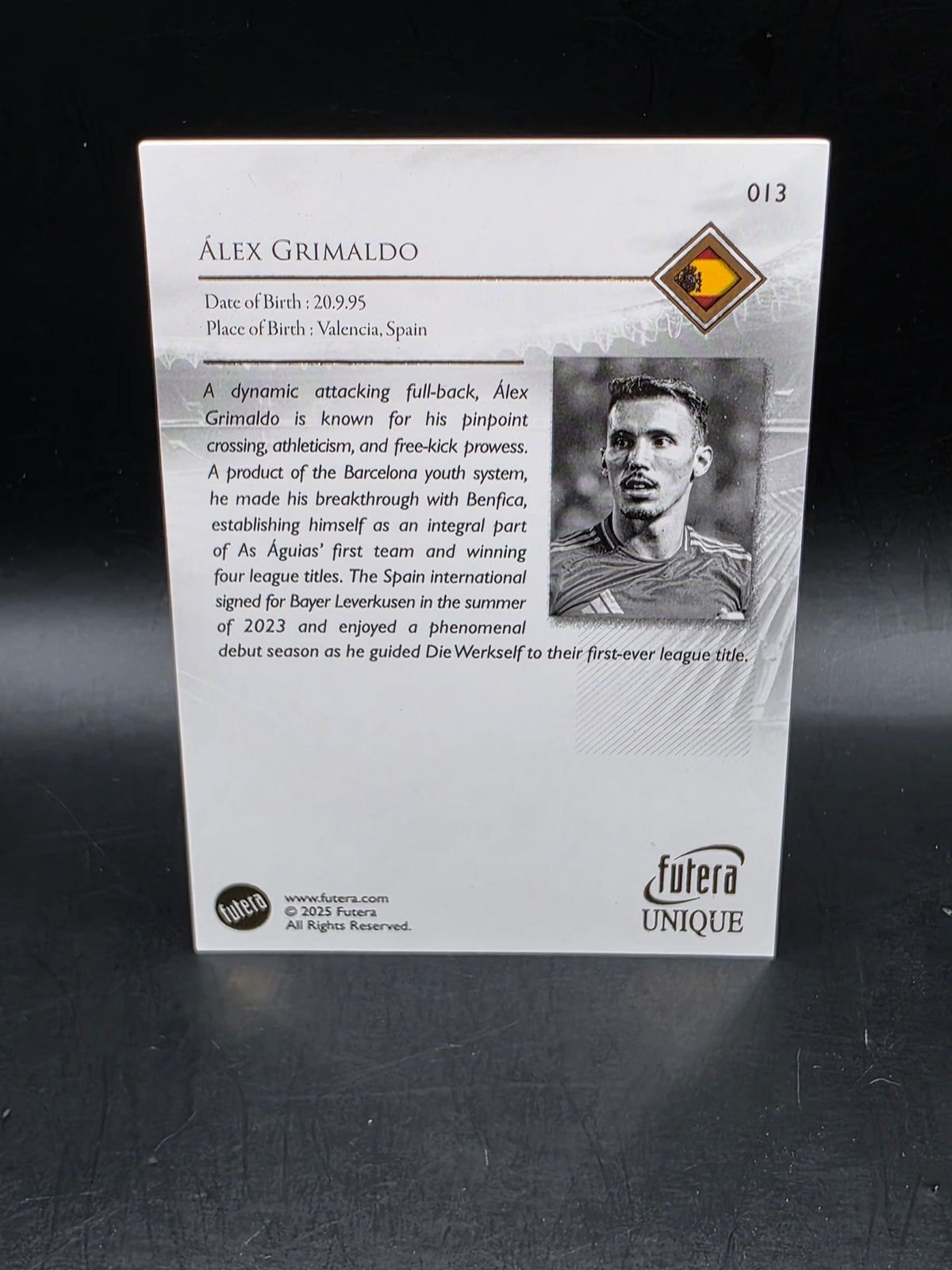 2025 Futera Unique Alex Grimaldo Spain Football Card