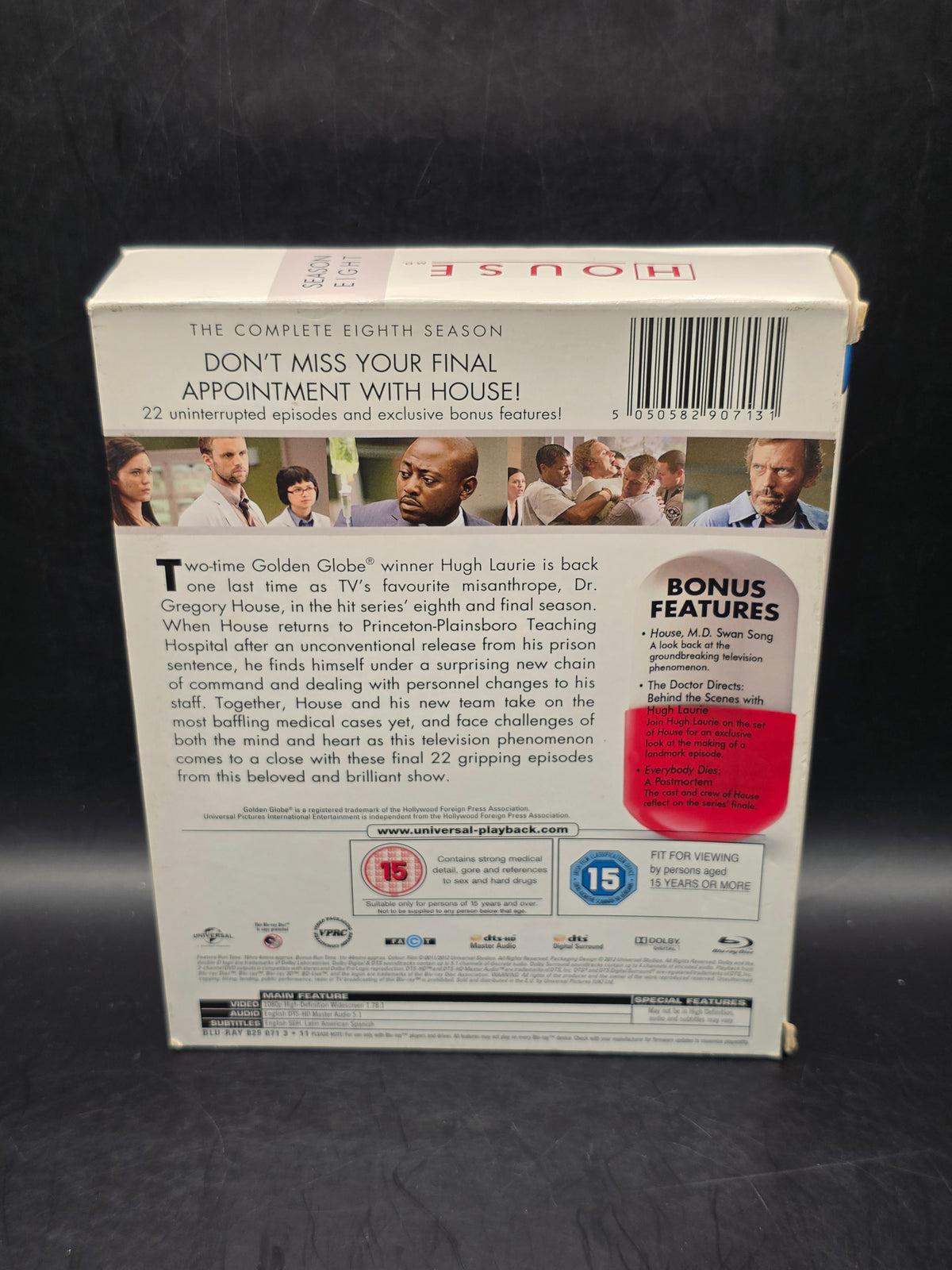 House Season 8 Blu-ray 2012 Starring Hugh Laurie