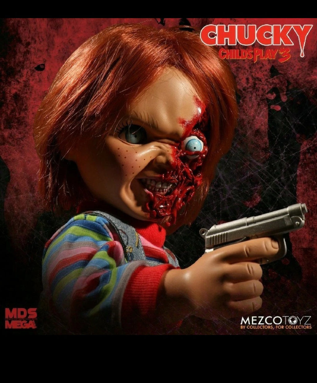 Mezco Designer Series Child's Play 3 Talking Pizza Face Chucky
