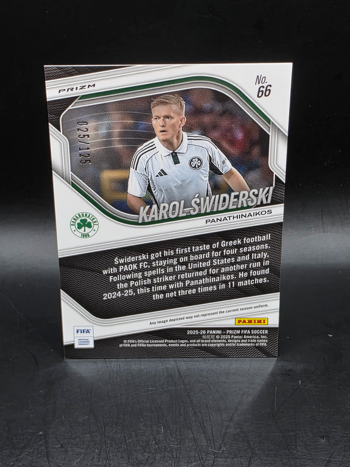 Karol Swinderski FIFA Panini Prizm Cherry Blossom /125 Panathinaikos And Poland