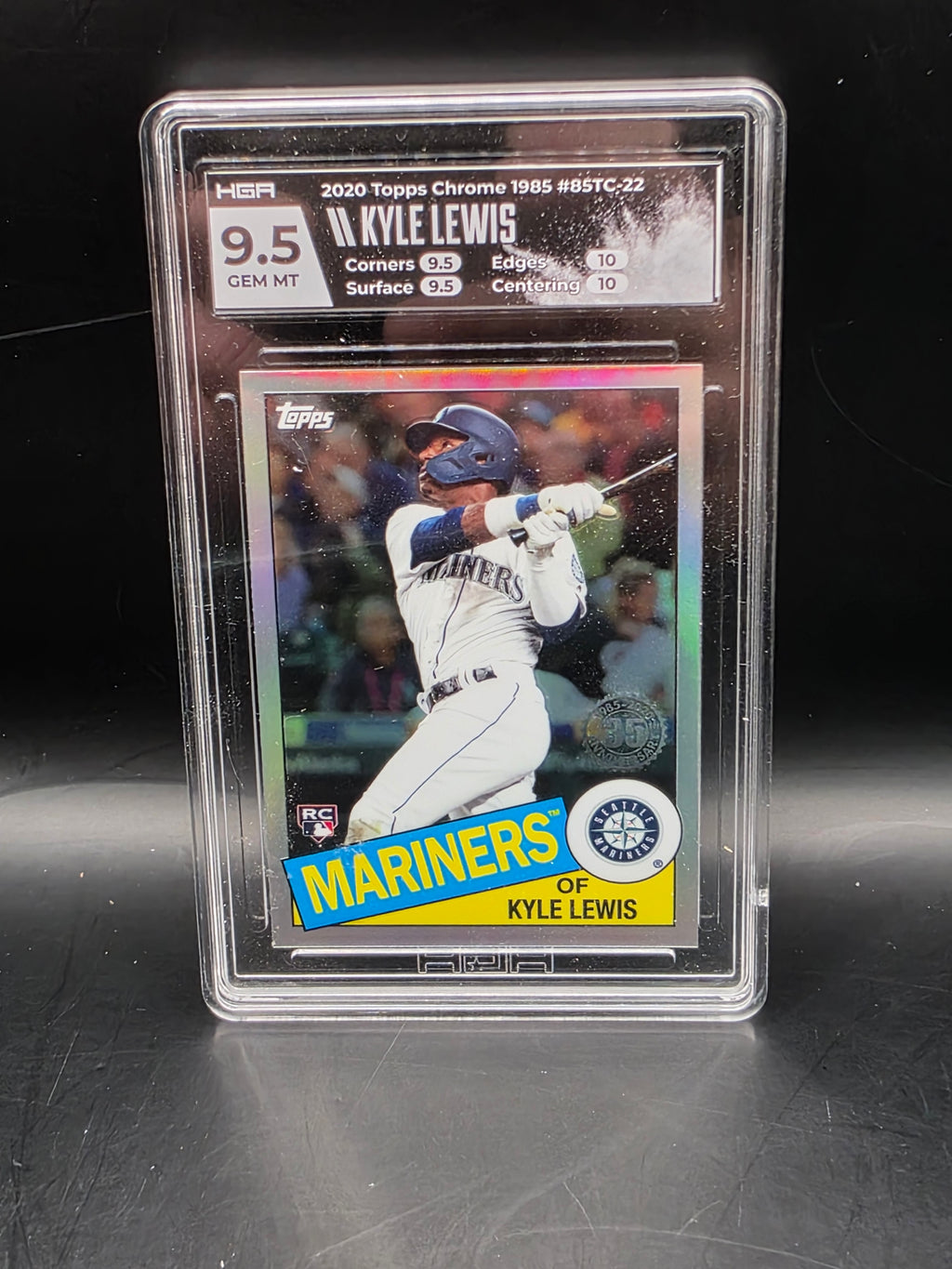 2020 Topps Chrome 35th anniversary Kyle Lewis rookie (Mariners) #85TC-22 HGR GRADED 9.5 GEM MINT