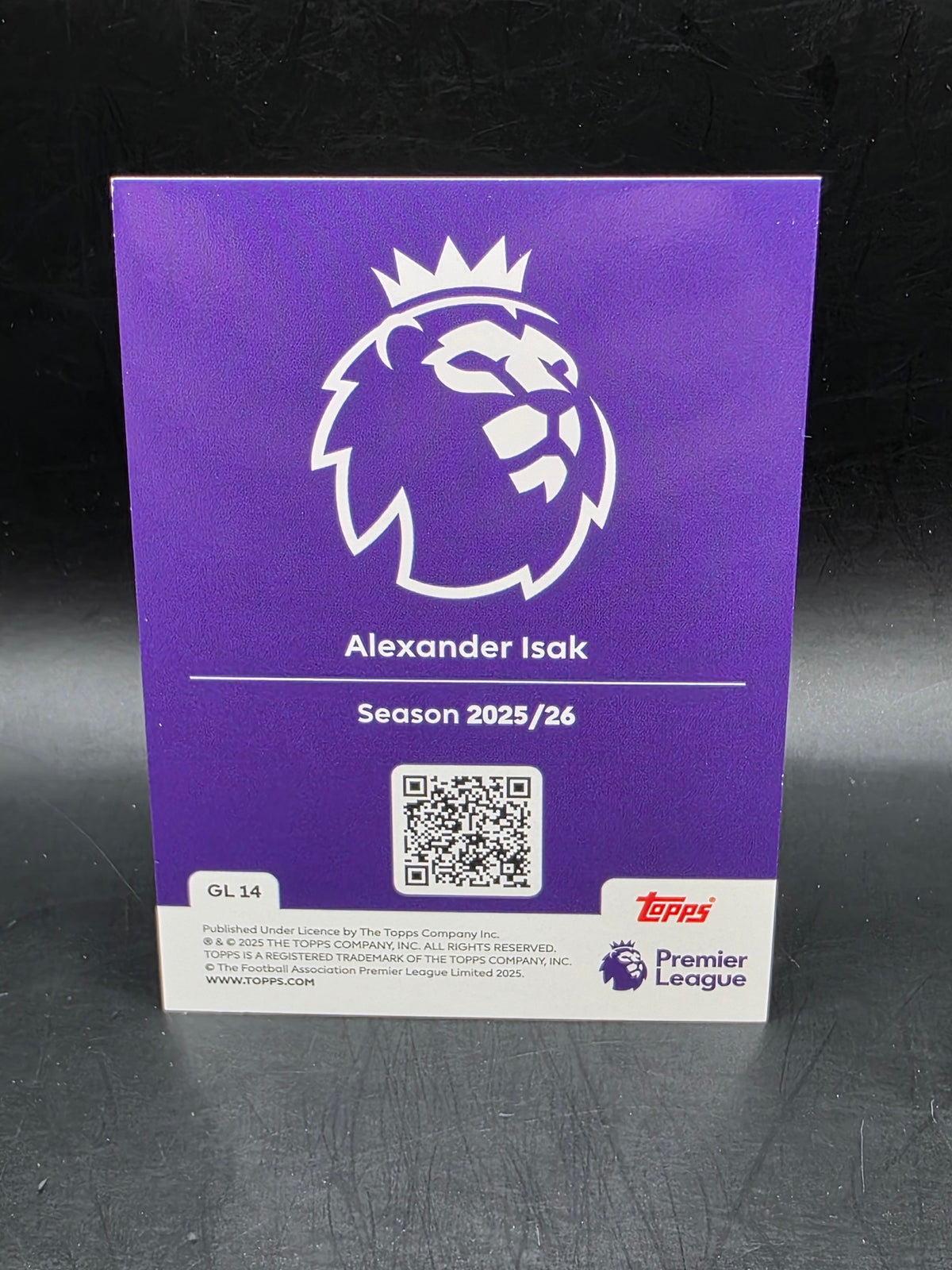 Alexander Isak 2025 Topps Premier League Gold Lion Insert Newcastle United GL14