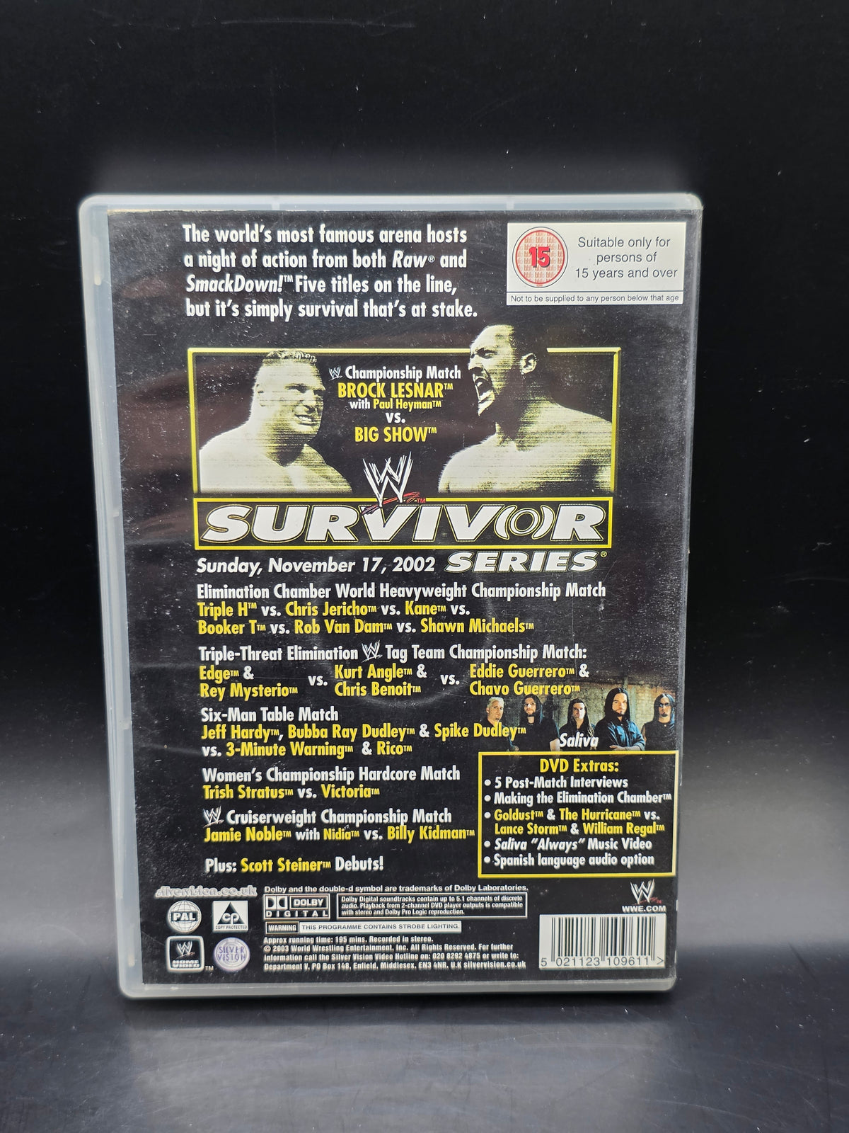 WWE Survivor Series 2002 DVD - Wrestling PPV Rare First Elimination Chamber