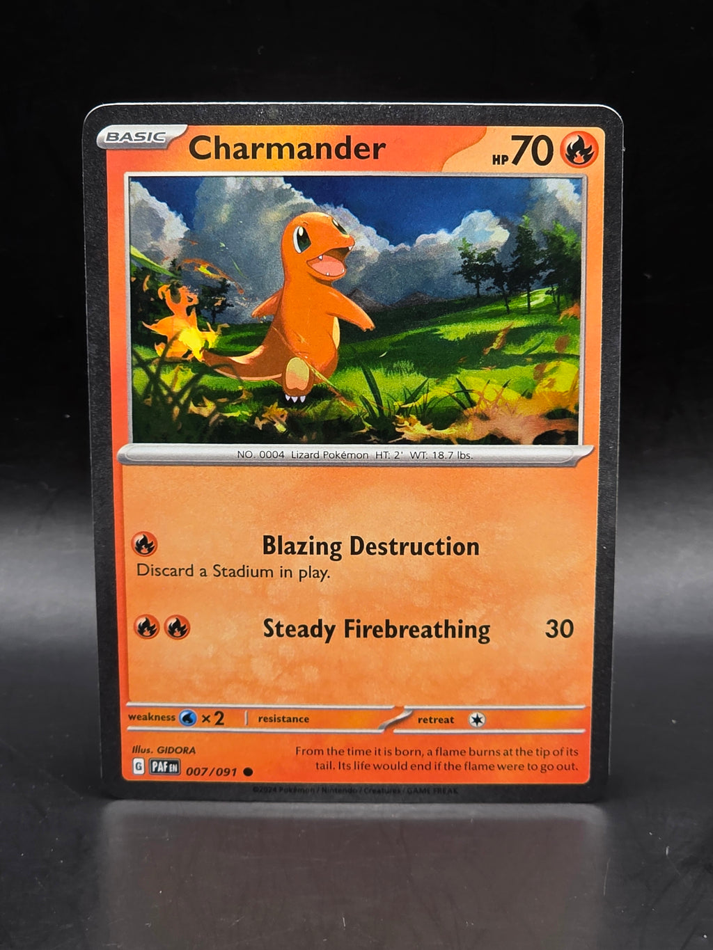 Pokémon TCG Charmander Paldean Fates cosmo holo 007/091 English