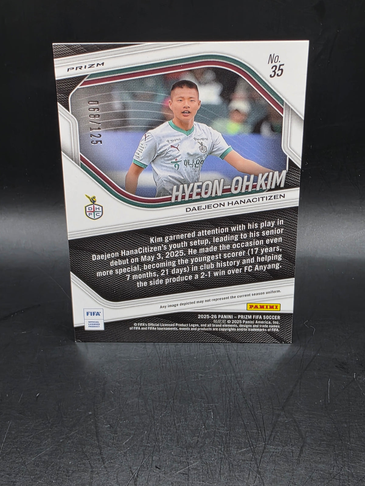 2025-26 Panini Prizm FIFA Card Hyeon Oh Kim Rookie /125