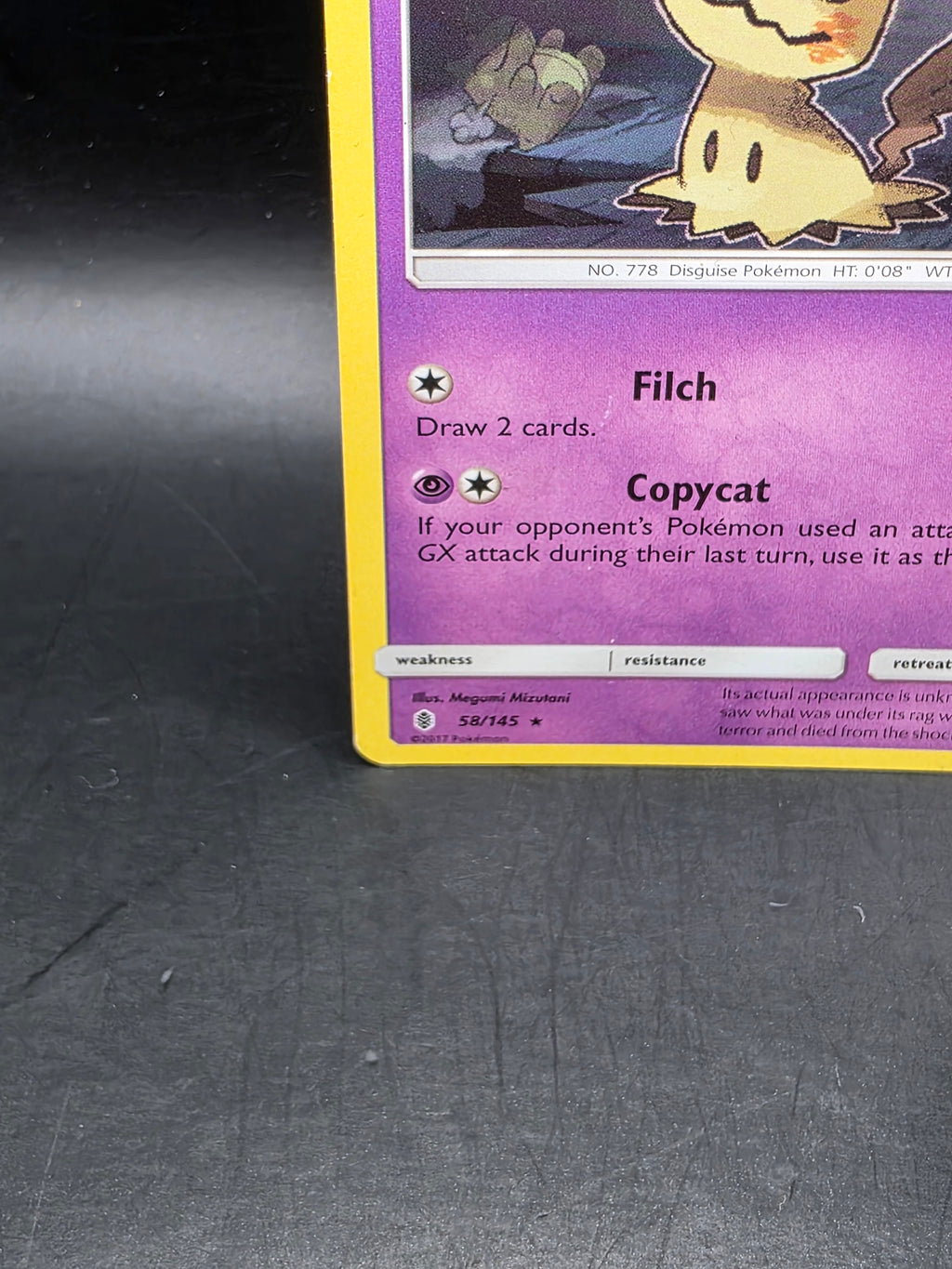 Pokémon Mimikyu 58/145 Guardians Rising Regular Rare Basic HP70 English 2017