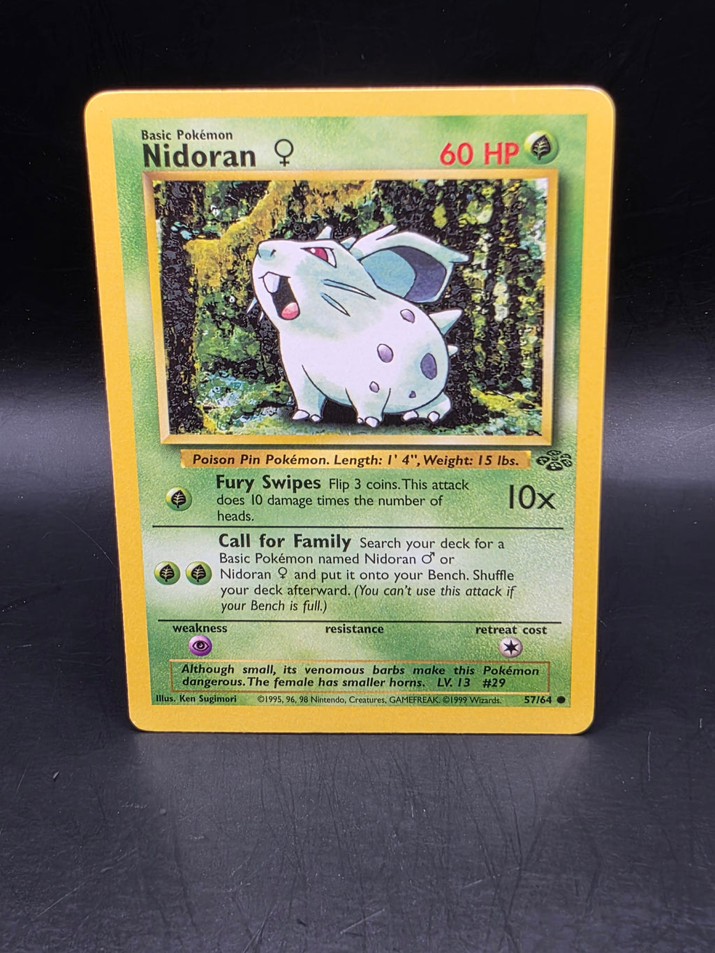 Nidoran 57/64 Jungle Set Pokemon Card WOTC LP