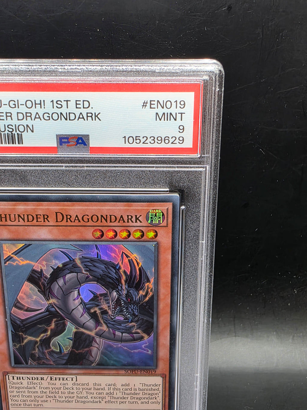 Yu-Gi-Oh! Thunder Dragondark Ultra Rare SOFU-EN019 1st Edition PSA 9 Graded