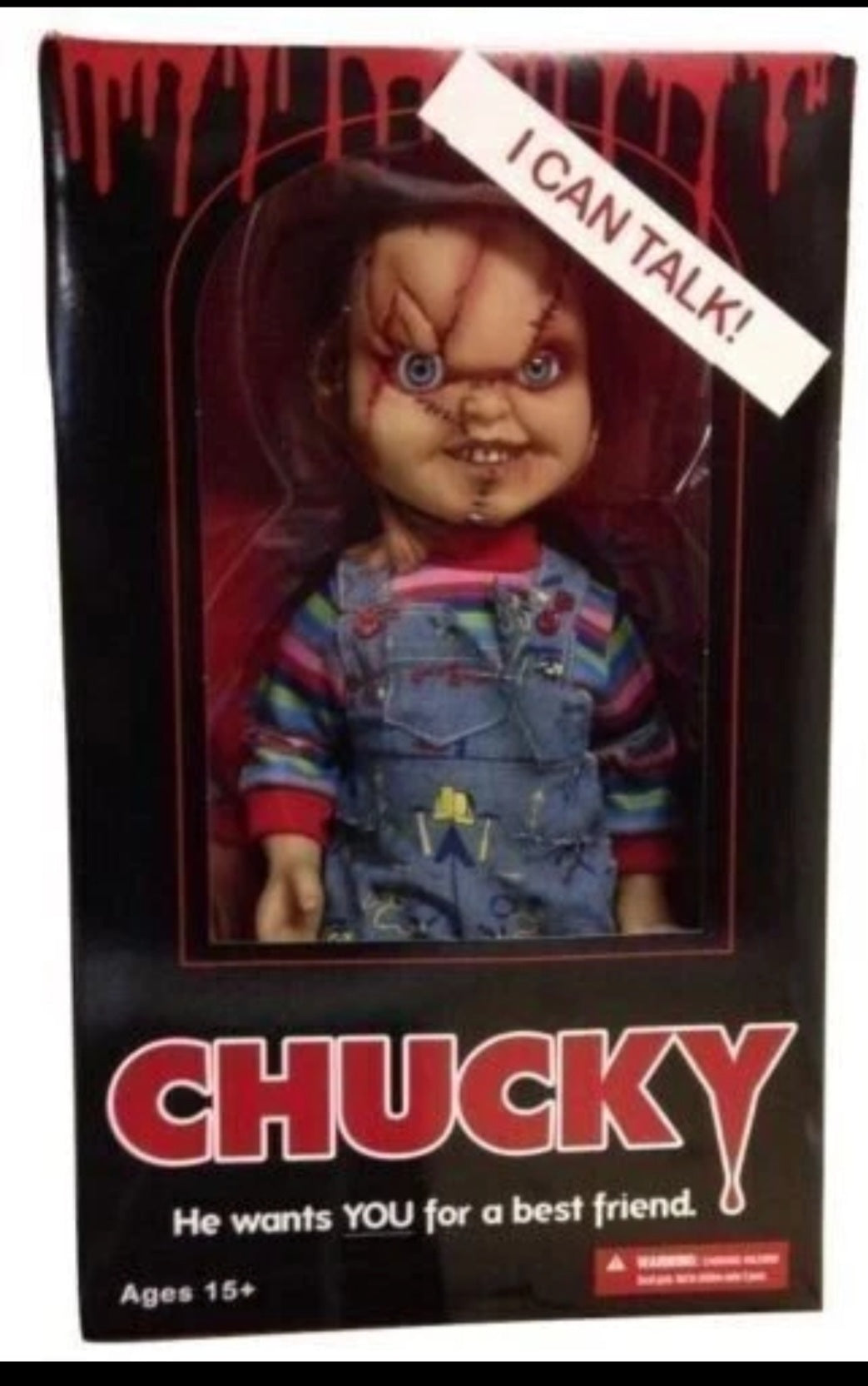 Child's Play 15" Scarred TALKING CHUCKY Mega scale figure Doll