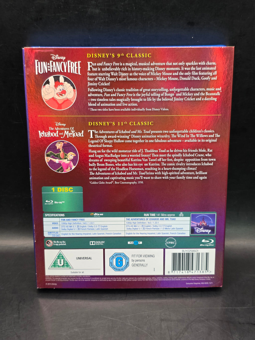 Fun and Fancy Free/The Adventures of Ichabod and Mr. Toad Blu-ray (2015) Edgar