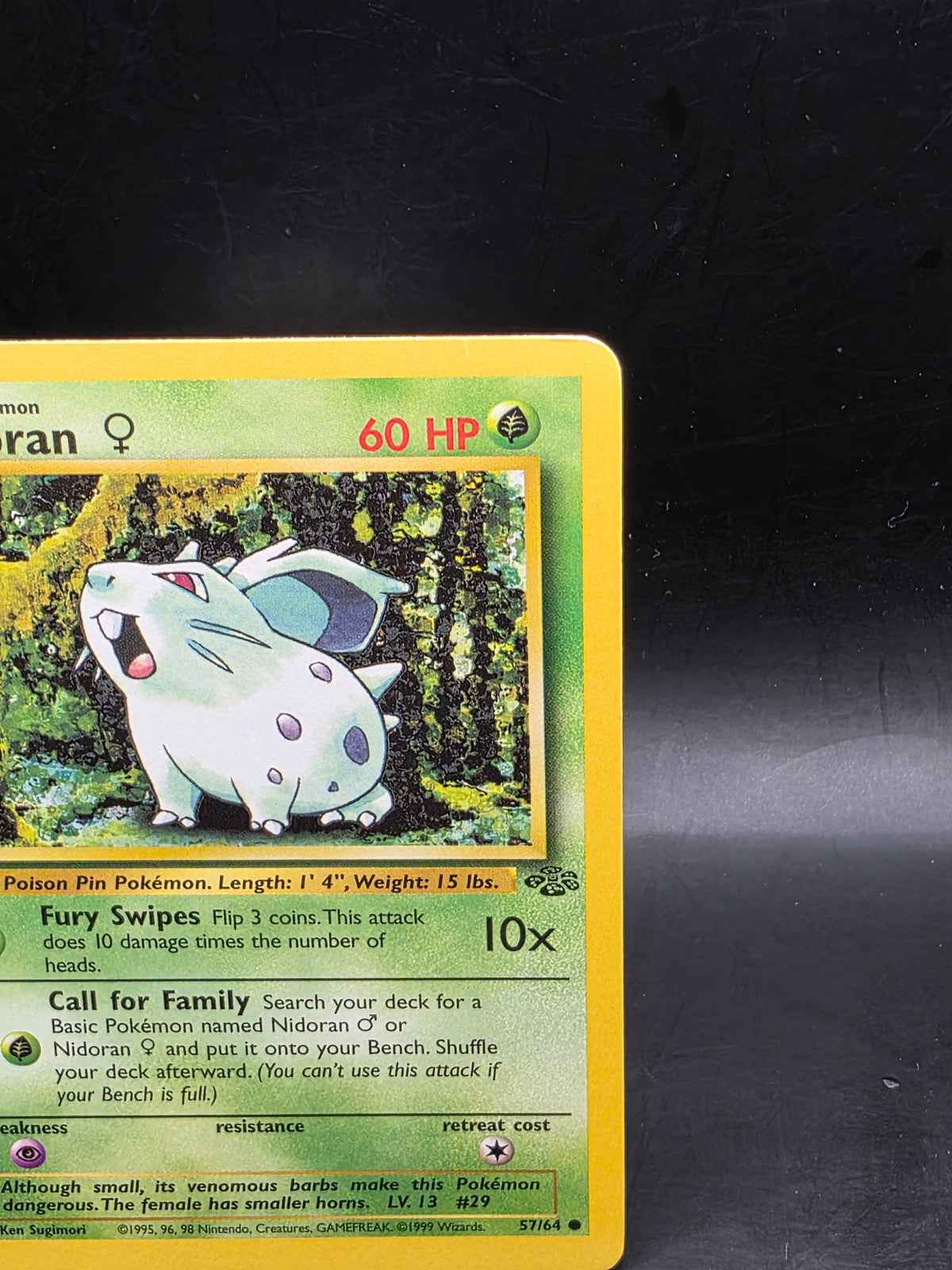 Nidoran 57/64 Jungle Set Pokemon Card WOTC LP
