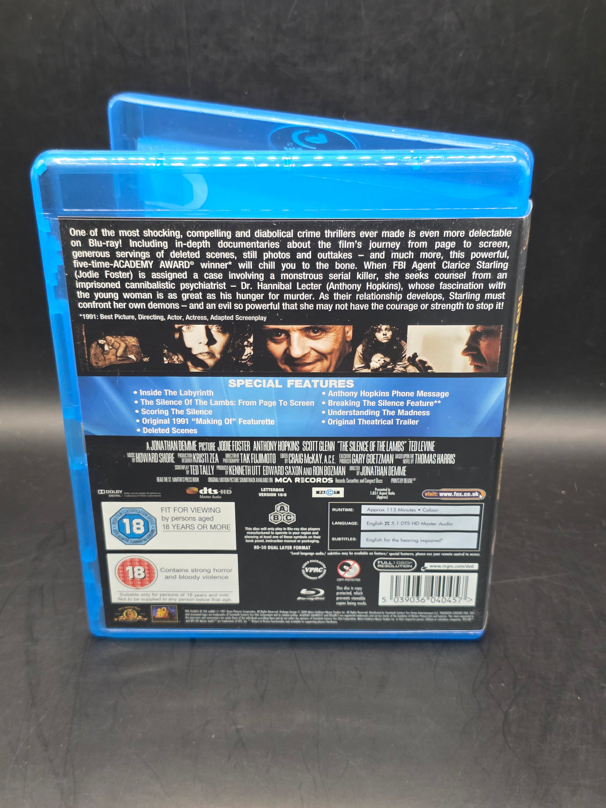 The Silence of the Lambs Blu-ray (2009) Jodie Foster, Demme (DIR) cert 18