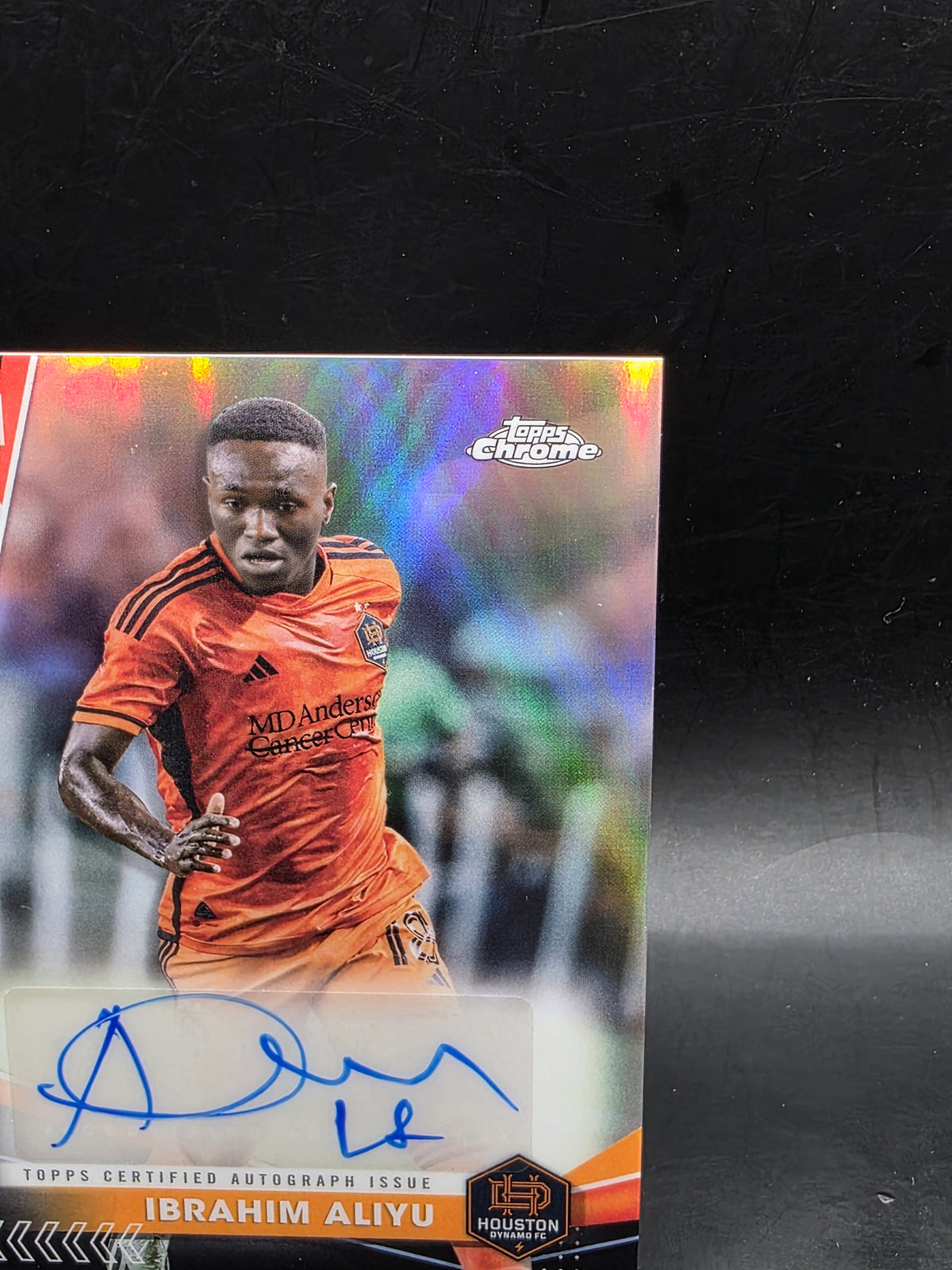 2024 MLS Topps Chrome Ibrahim Aliyu RC Auto Rookie Houston Dynamo Autograph