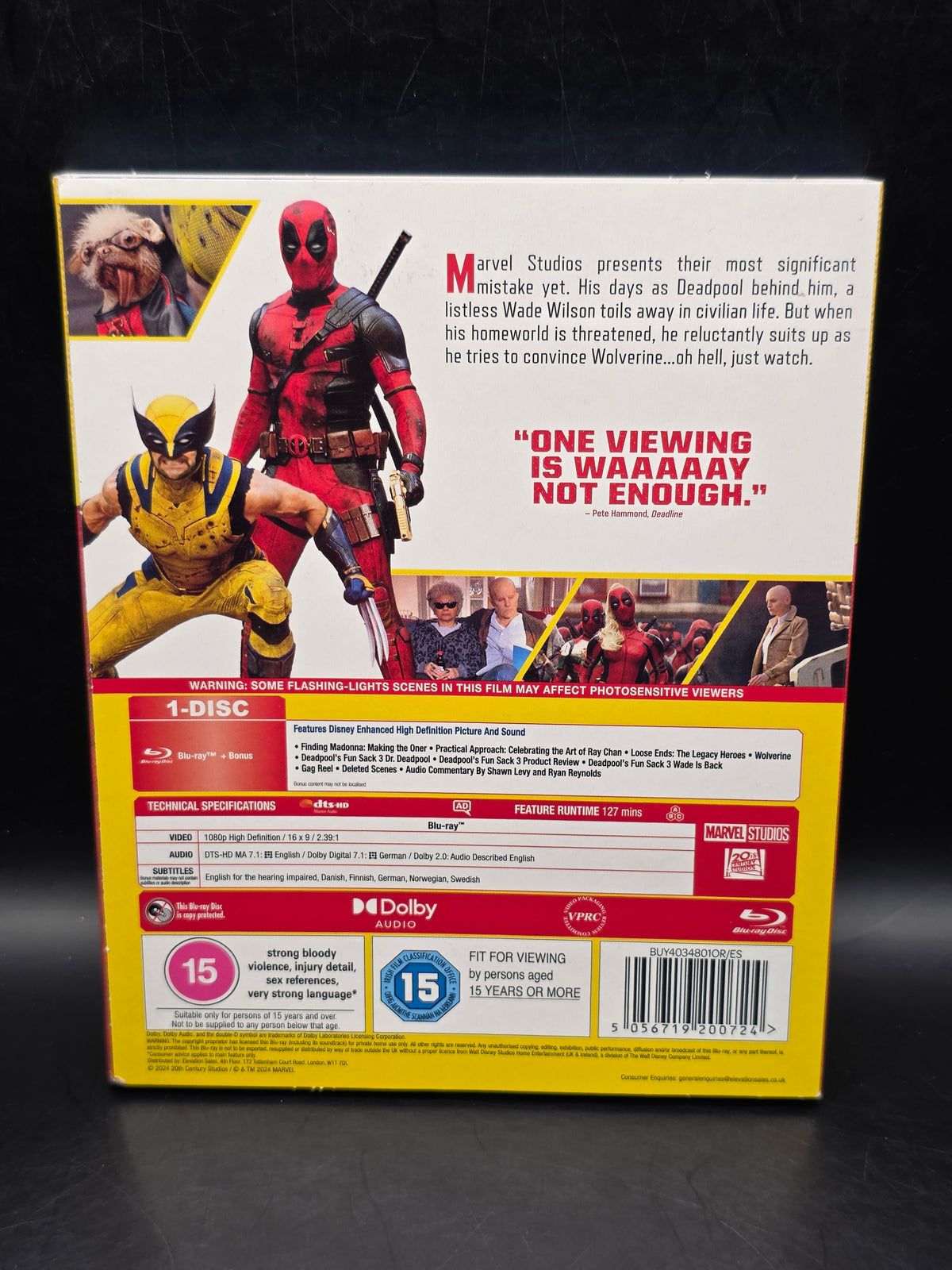 Deadpool & Wolverine Blu-ray Ryan Reynolds, Hugh Jackman Marvel