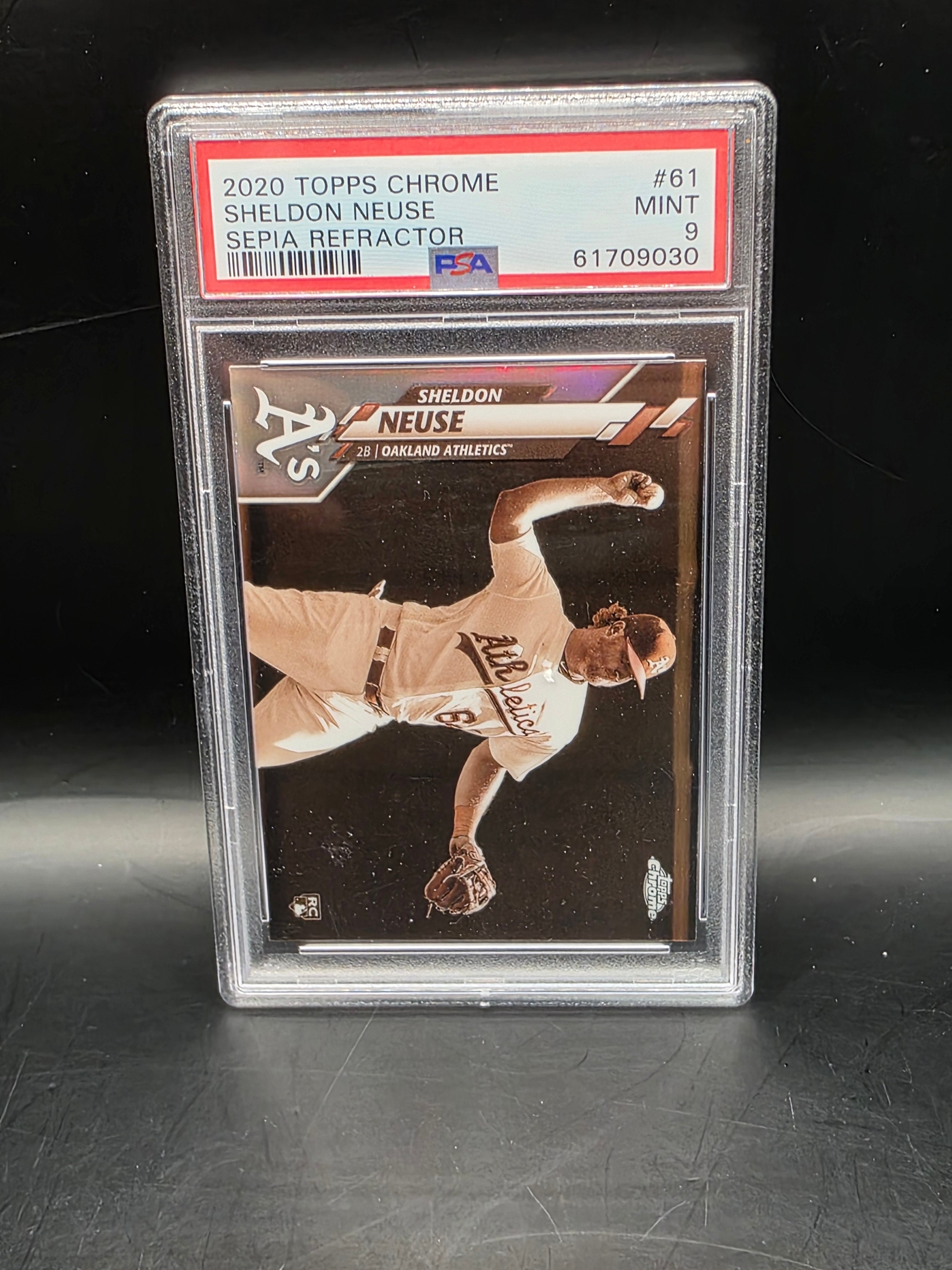 2020 Topps Chrome Sepia Refractors #61 Sheldon Neuse PSA Graded 9