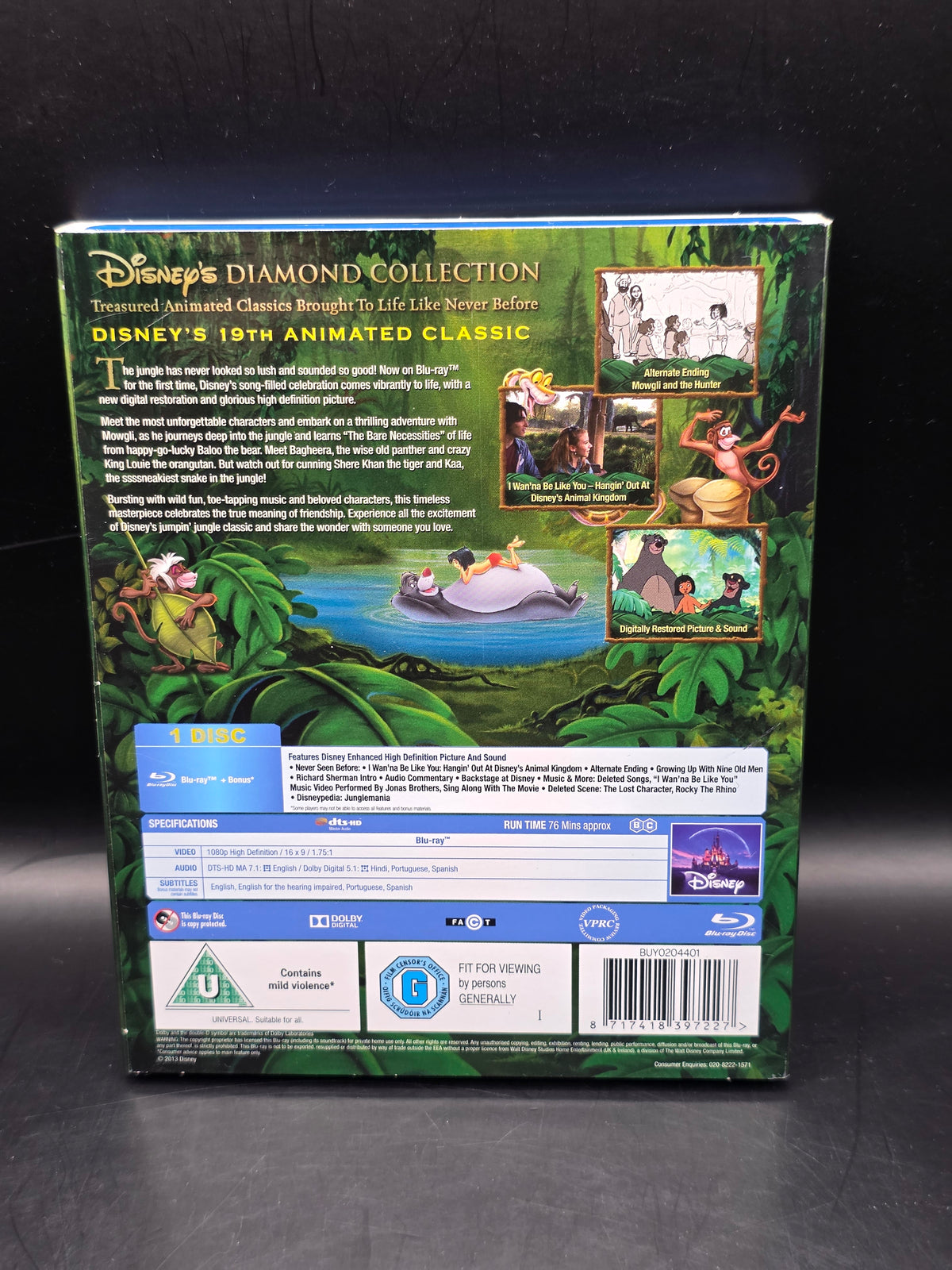 The Jungle Book Blu Ray - Diamond Edition
