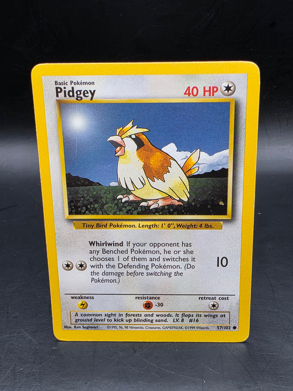 Pidgey 57/102 Common Base Set Unlimited Pokemon MP