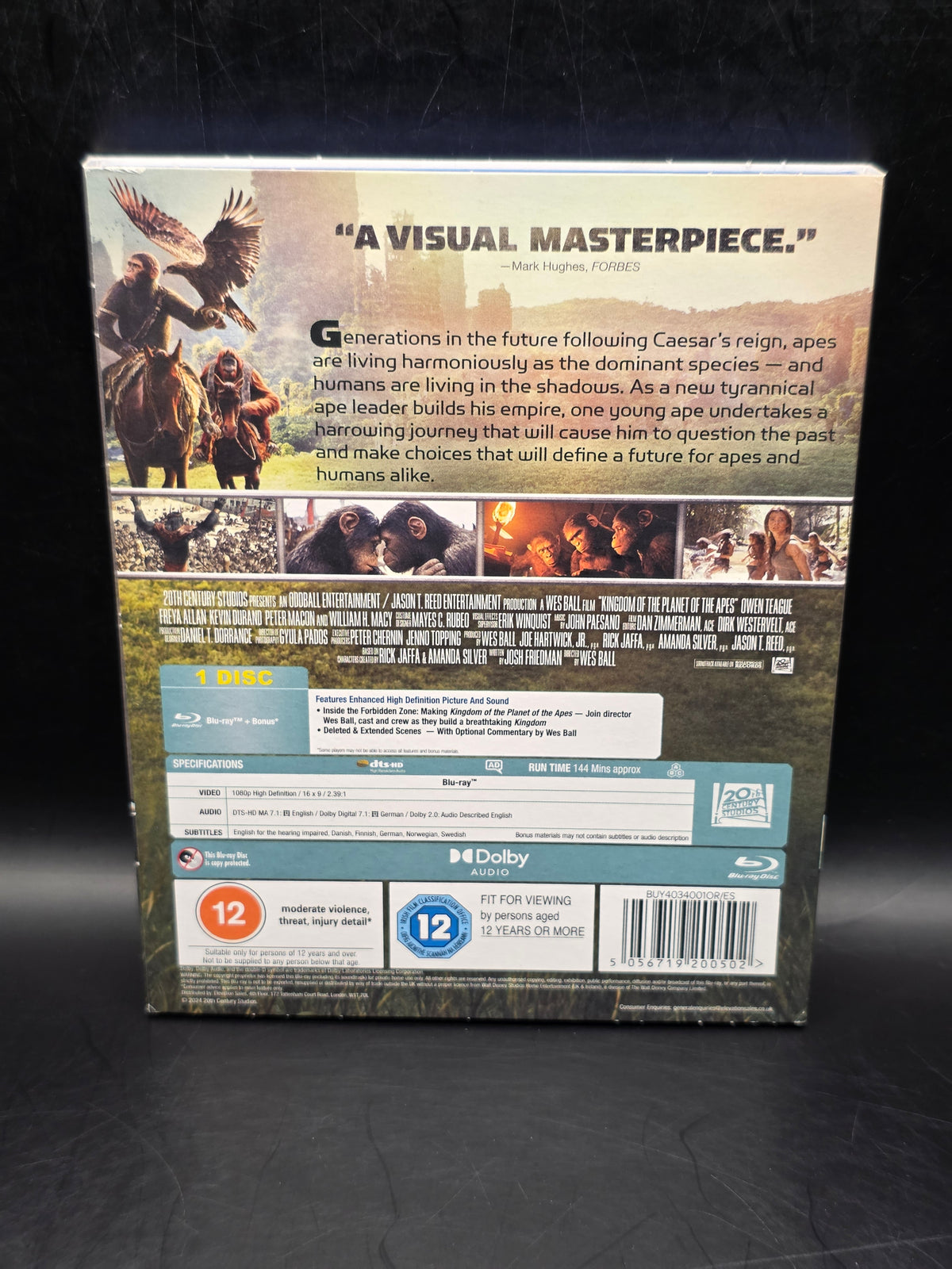 Kingdom of the Planet of the Apes Blu-ray (2024) Owen Teague, Ball (DIR) cert