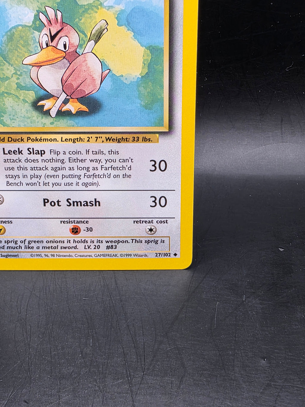 Farfetch'd 27/102 Uncommon Base Set Unlimited Pokemon Lightly Played