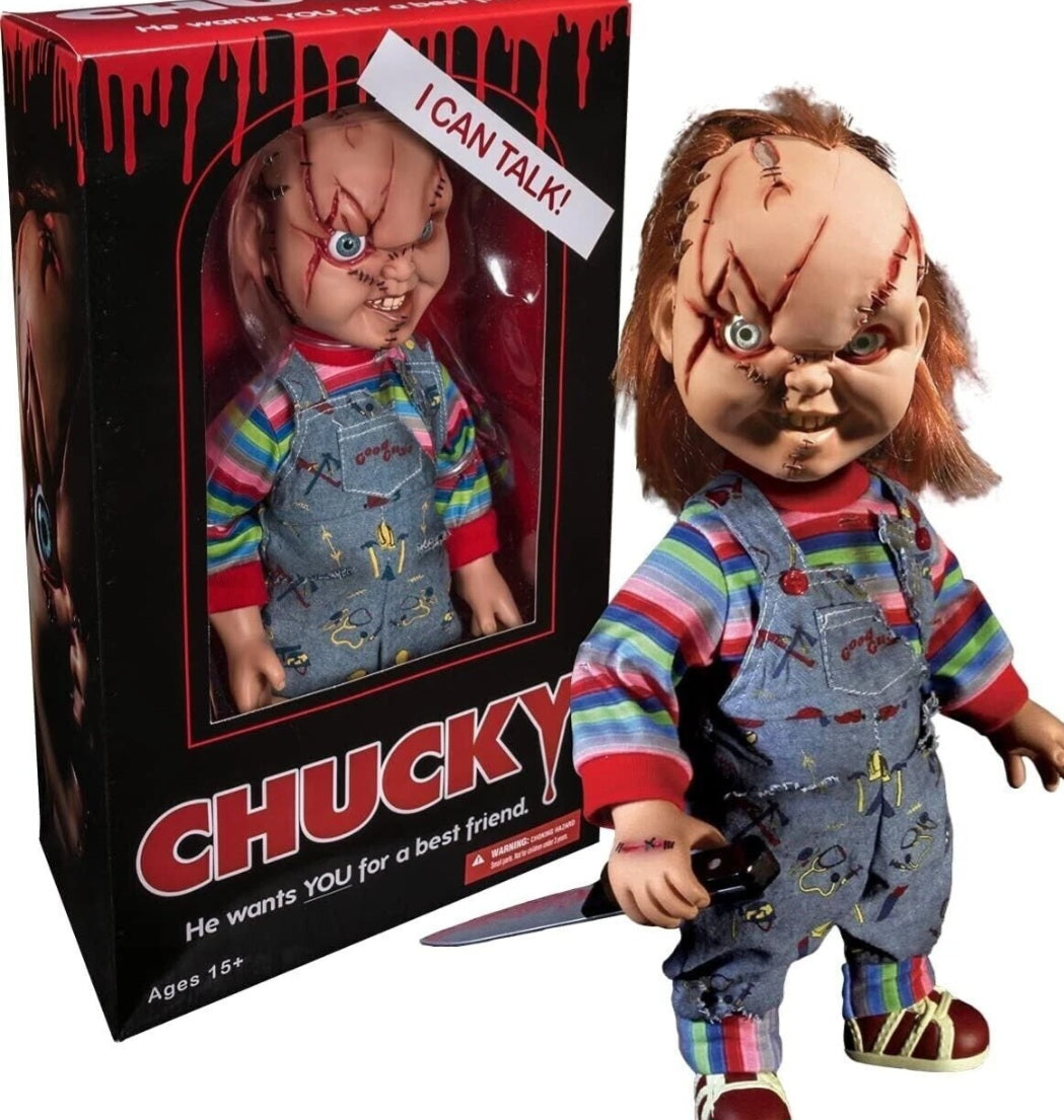 Child's Play 15" Scarred TALKING CHUCKY Mega scale figure Doll