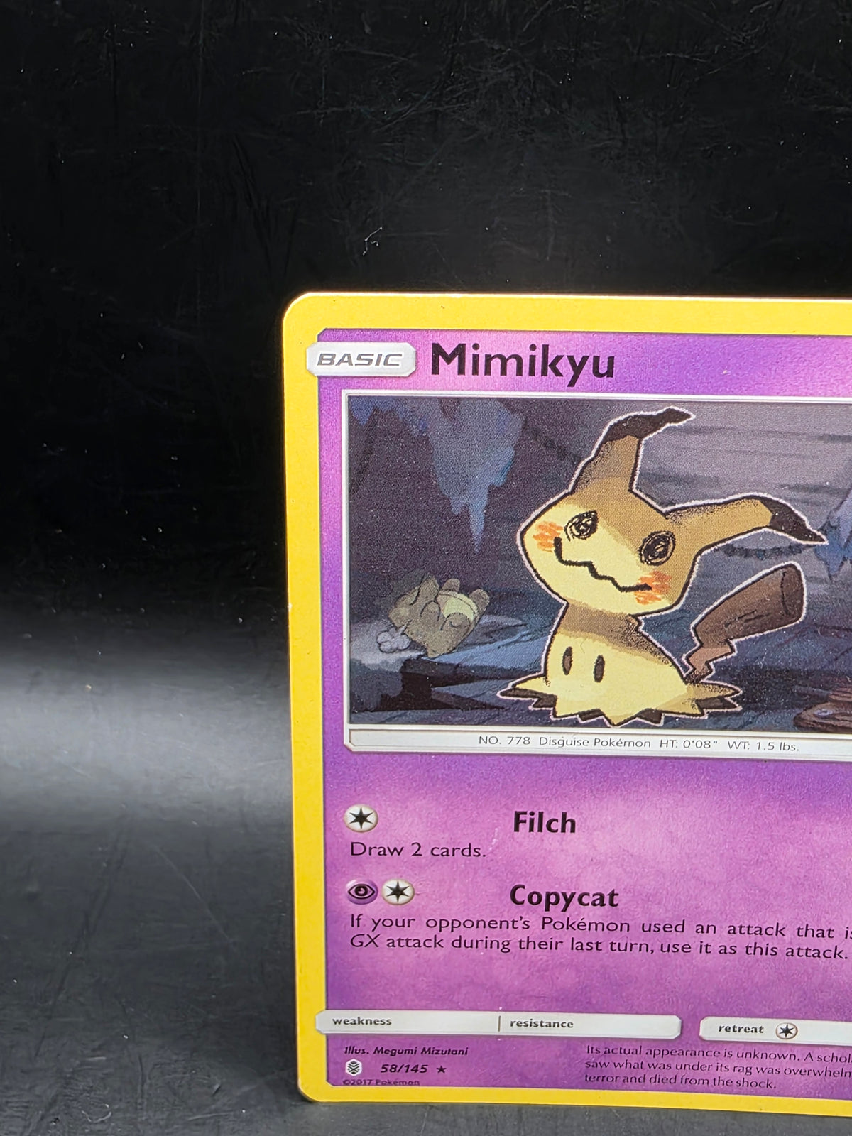 Pokémon Mimikyu 58/145 Guardians Rising Regular Rare Basic HP70 English 2017