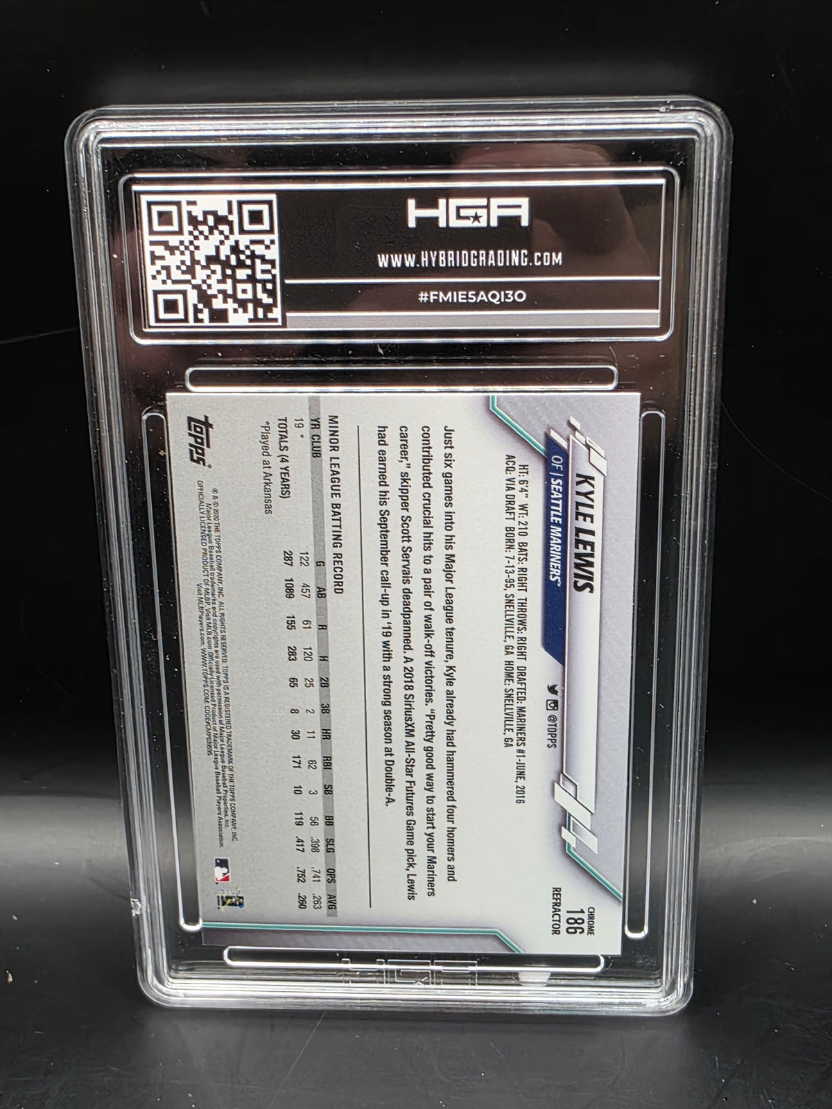 2020 MLB Topps Chrome Kyle Lewis RC X-Fractor HGA 9.5 GEM MINT