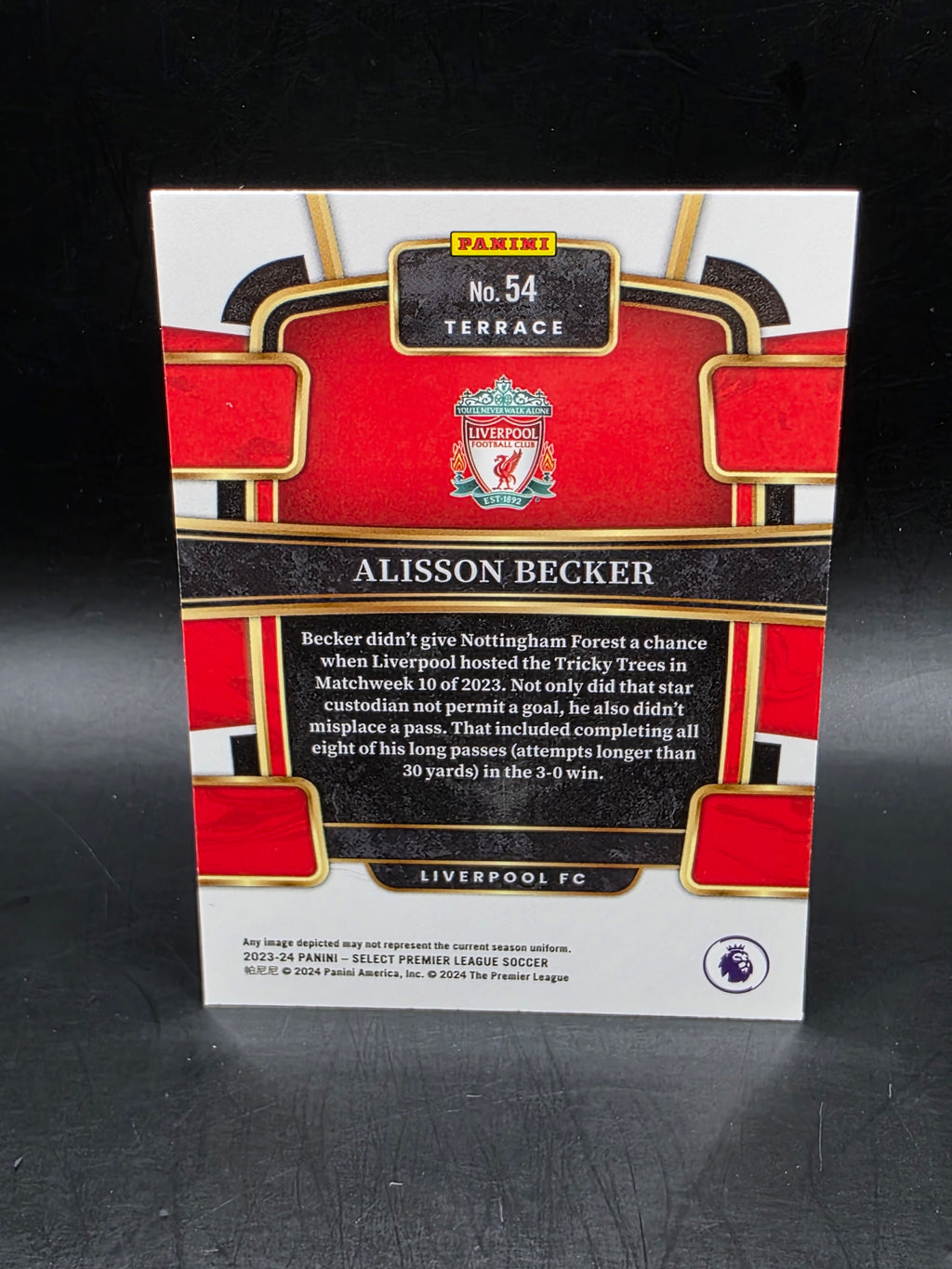 Panini Select Premier League 2023-24 Terrace Alisson Becker Liverpool #54