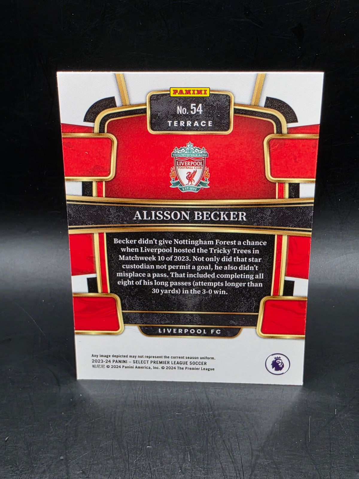 Panini Select Premier League 2023-24 Terrace Alisson Becker Liverpool #54