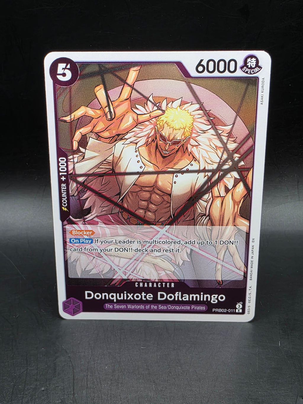PRB02-011 Donquixote Doflamingo : Rare Foil English One Piece TCG Card : PRB02: