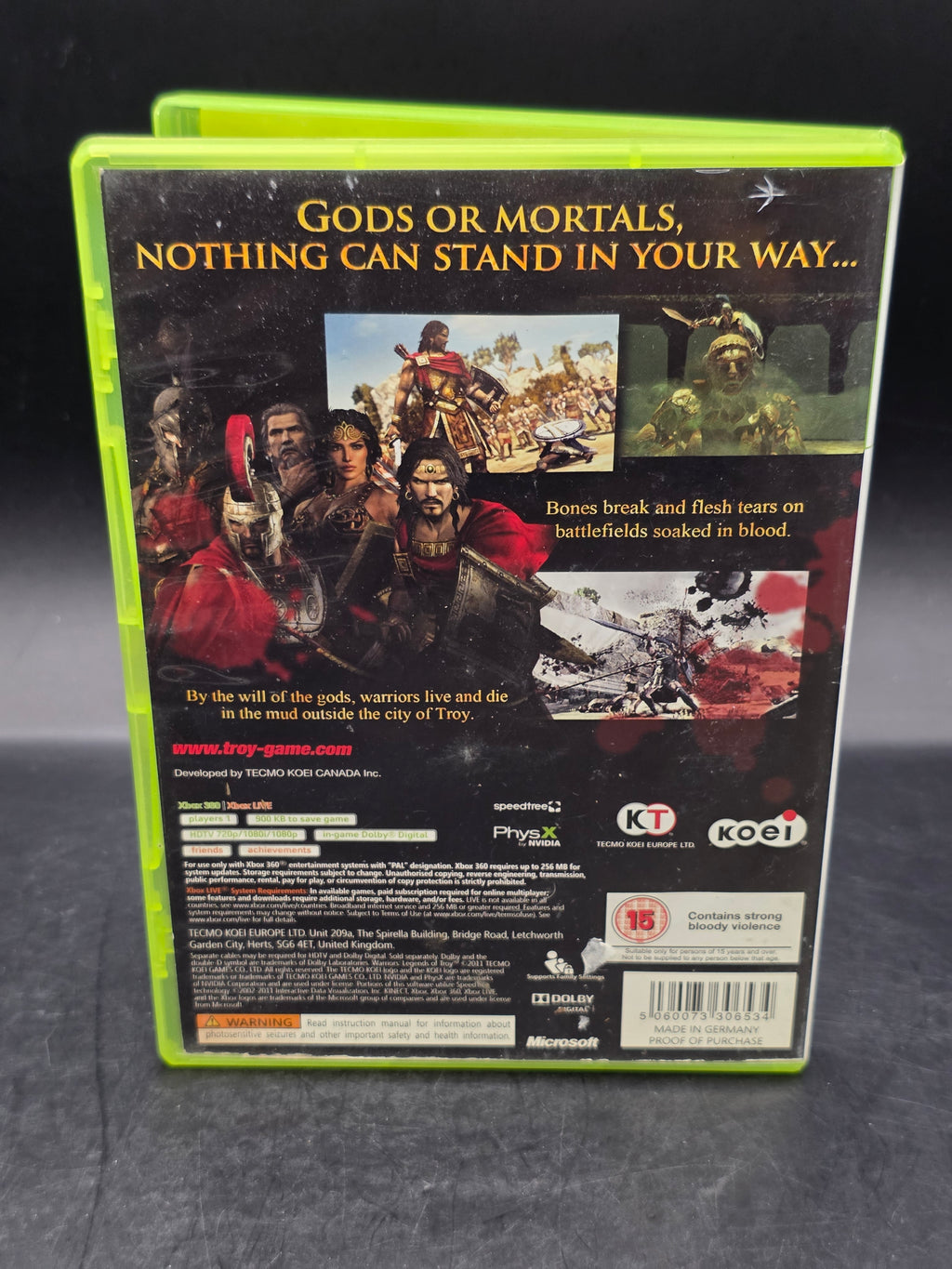 Warriors Legends of Troy - Xbox 360 - Complete With Manual PAL UK