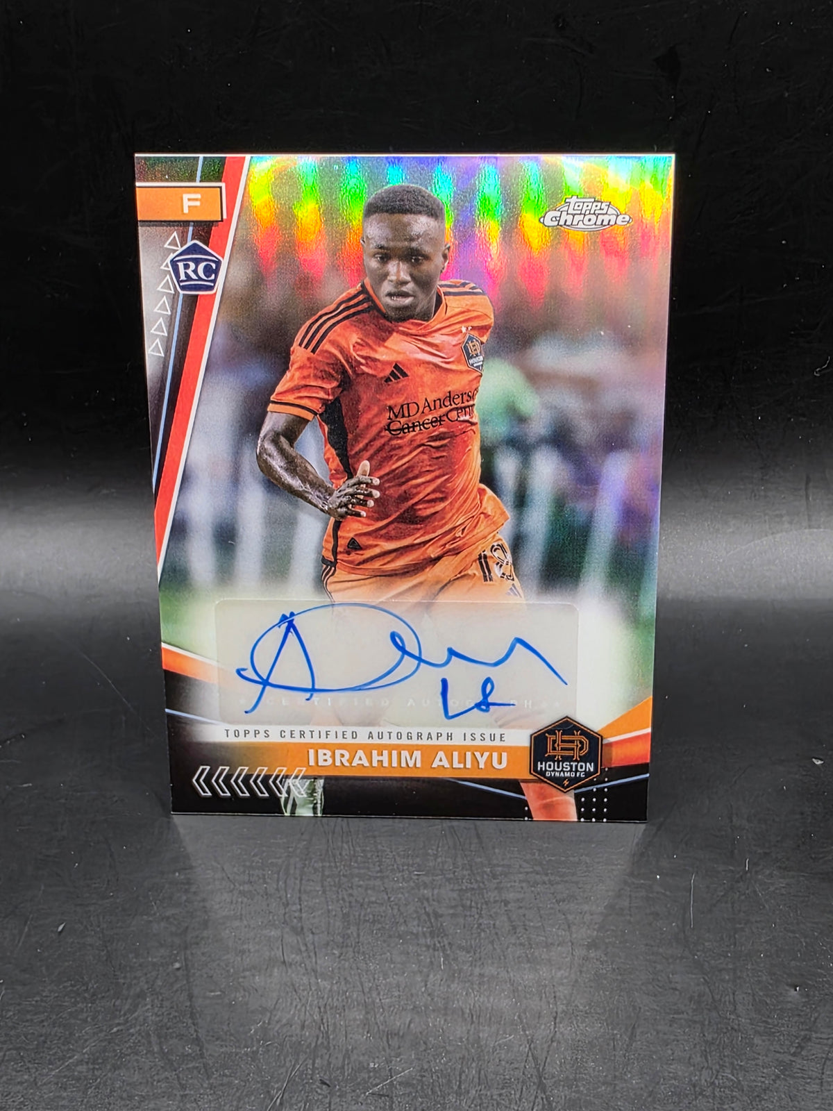 2024 MLS Topps Chrome Ibrahim Aliyu RC Auto Rookie Houston Dynamo Autograph