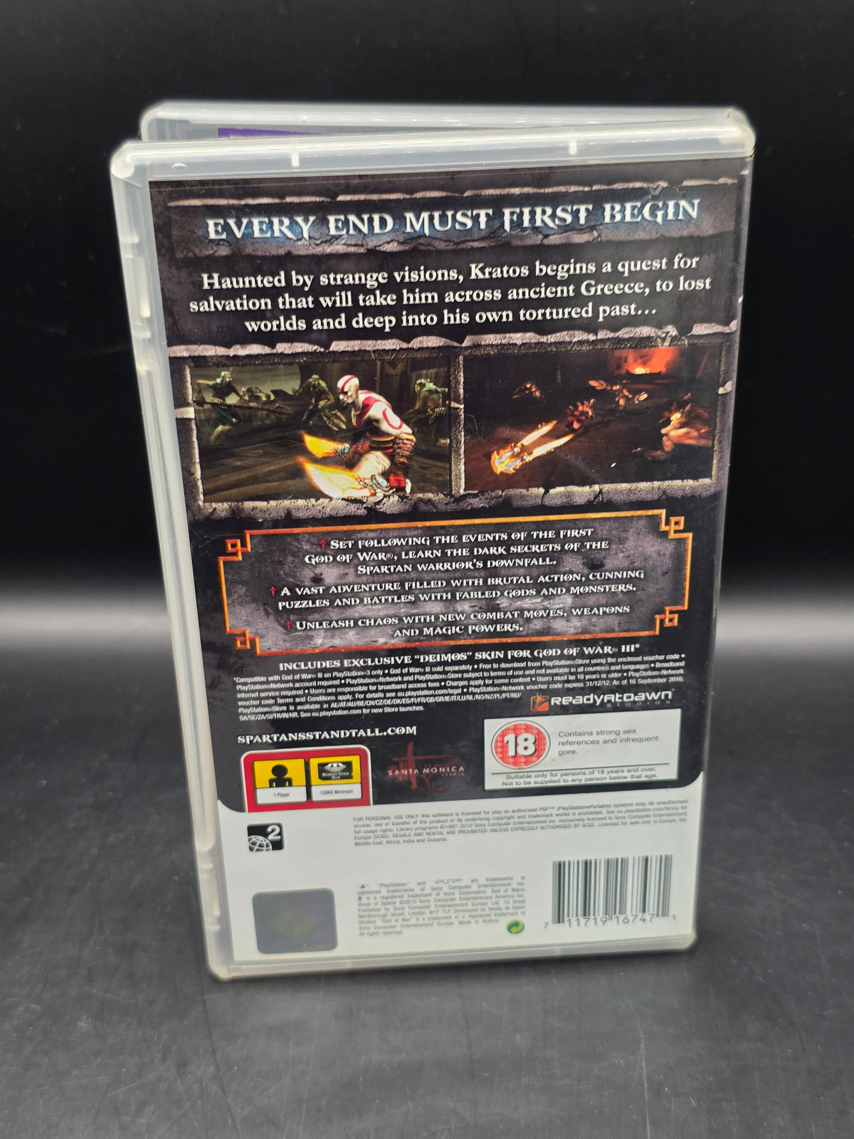 God Of War Ghost Of Sparta PSP Game - Complete - Tested & Working - PAL