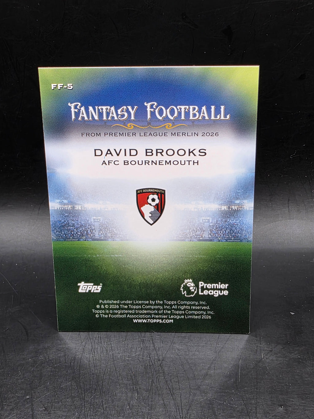 David Brooks Fantasy Football Insert Merlin Premier League 2026 AFC Bournemouth