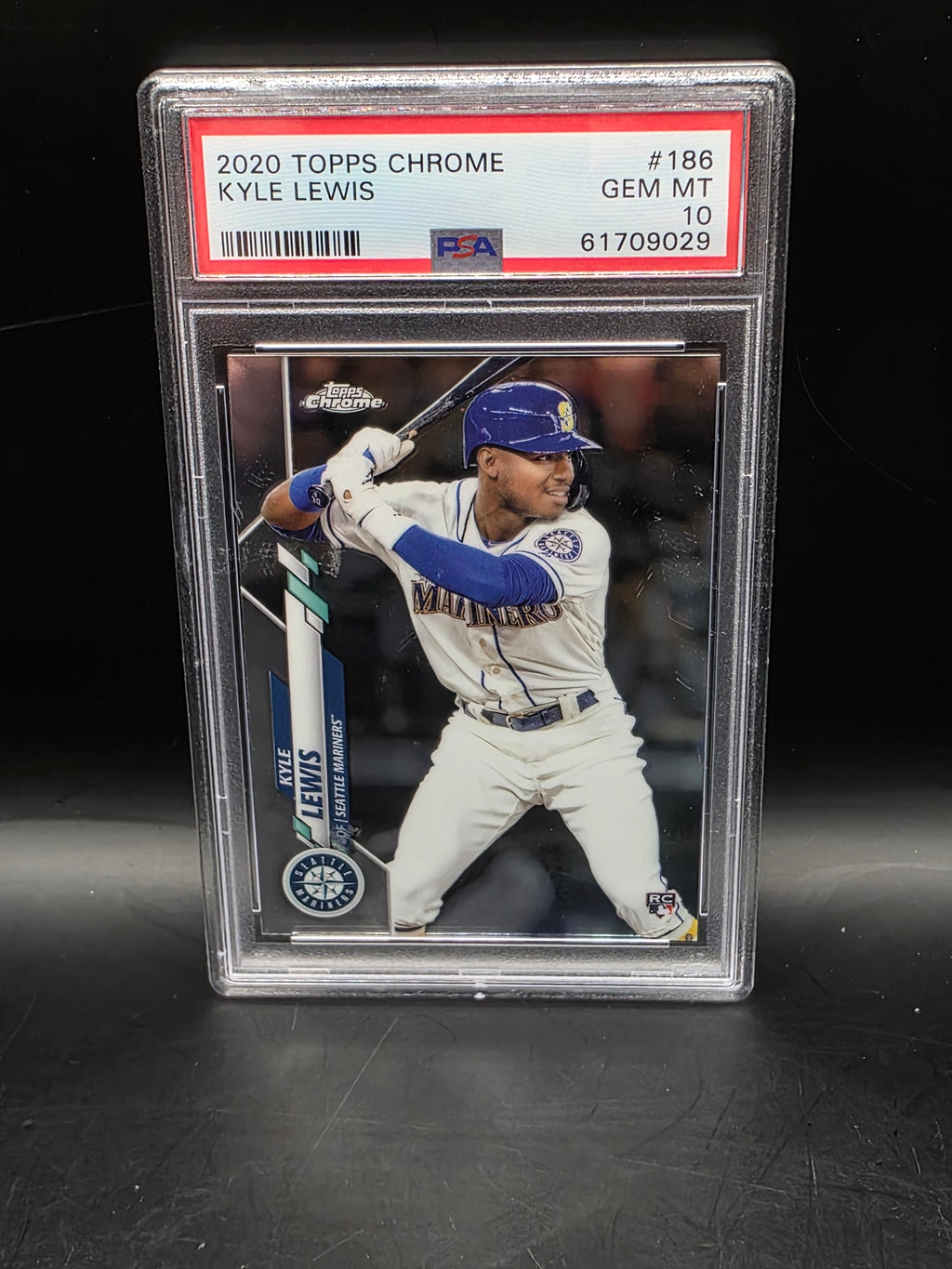 2020 Topps Chrome #186 Kyle Lewis PSA 10 RC Rookie Seattle Mariners