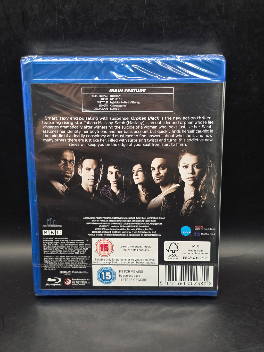 Orphan Black: Series 1 Blu-Ray (2014) Tatiana Maslany cert 15 3 discs New And Sealed