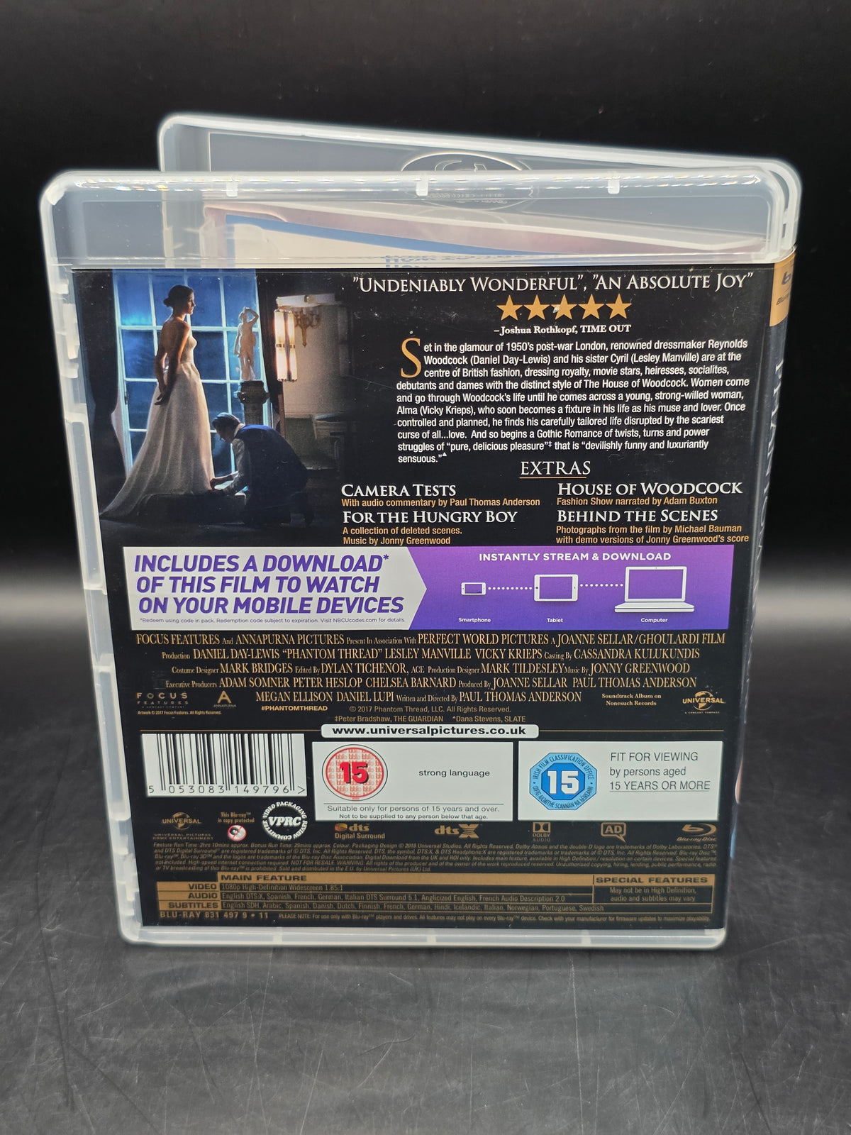 Phantom Thread Blu Ray - Daniel Day-Lewis