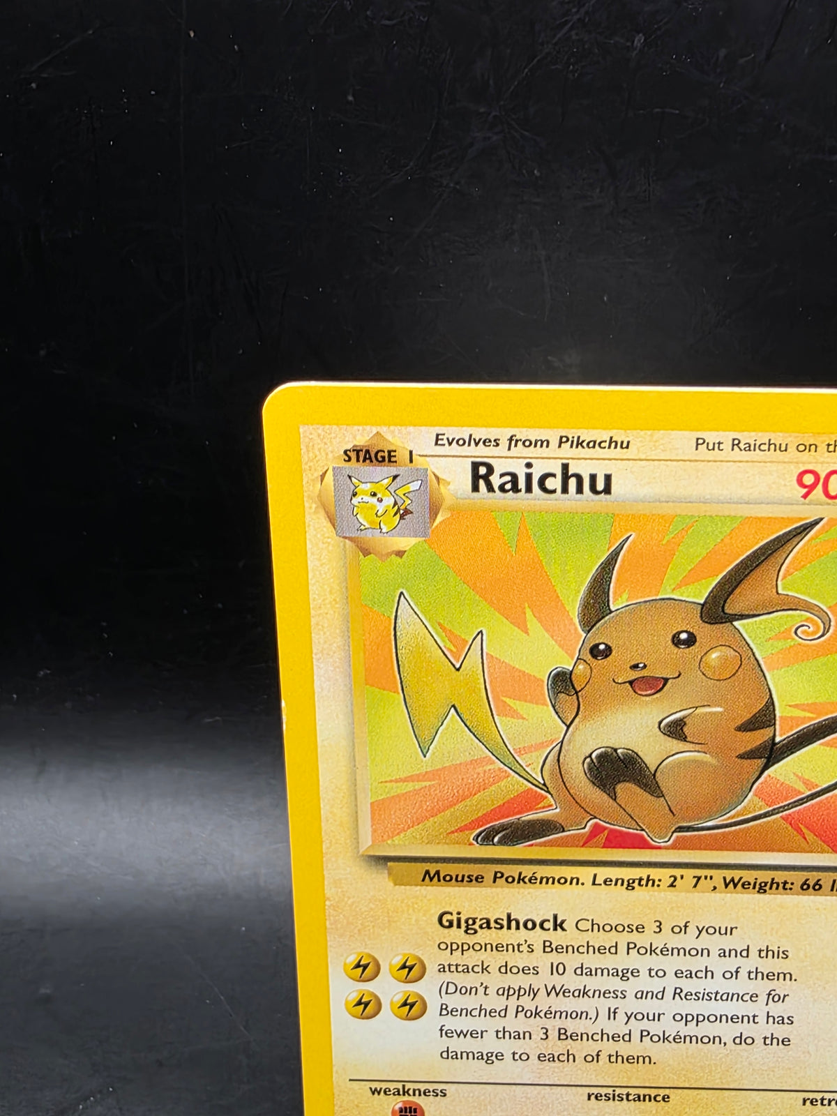 Pokemon Card Raichu 29/62 Unlimited Fossil Regular LP Condition