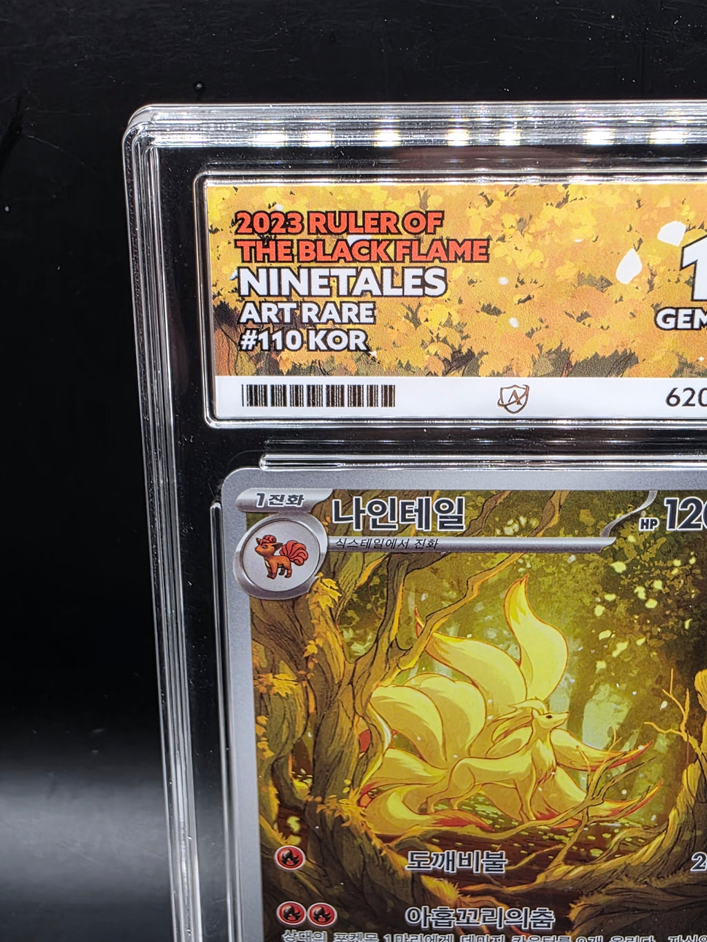 Pokémon Korean Ninetales AR 110/108 Ruler Of The Black Flame Ace 10