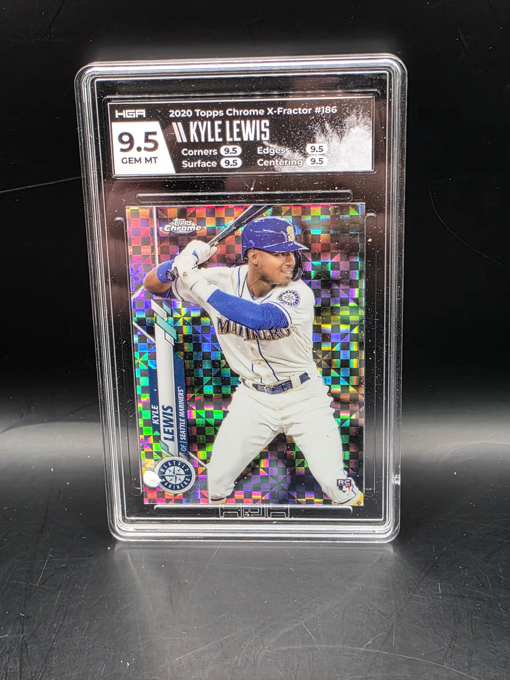 2020 MLB Topps Chrome Kyle Lewis RC X-Fractor HGA 9.5 GEM MINT