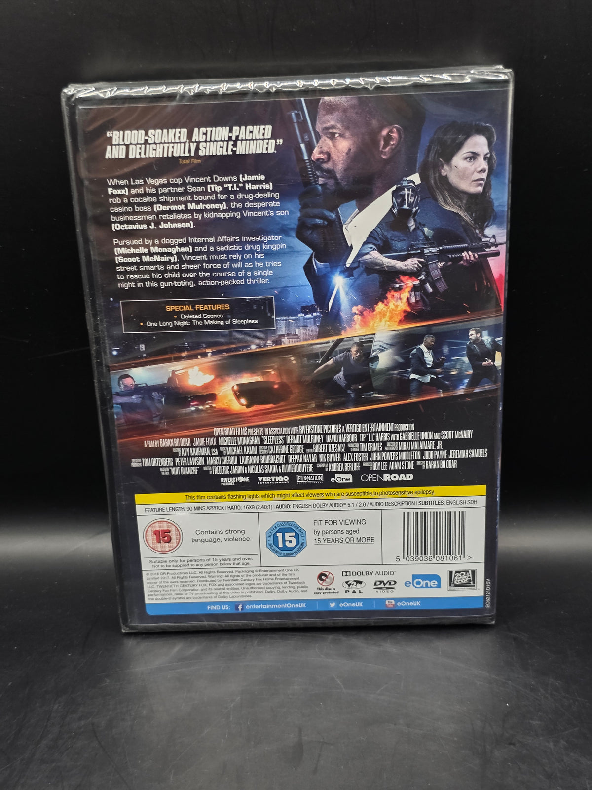 Sleepless (DVD, 2017) Brand New & Sealed - Jamie Foxx Michelle Monaghan