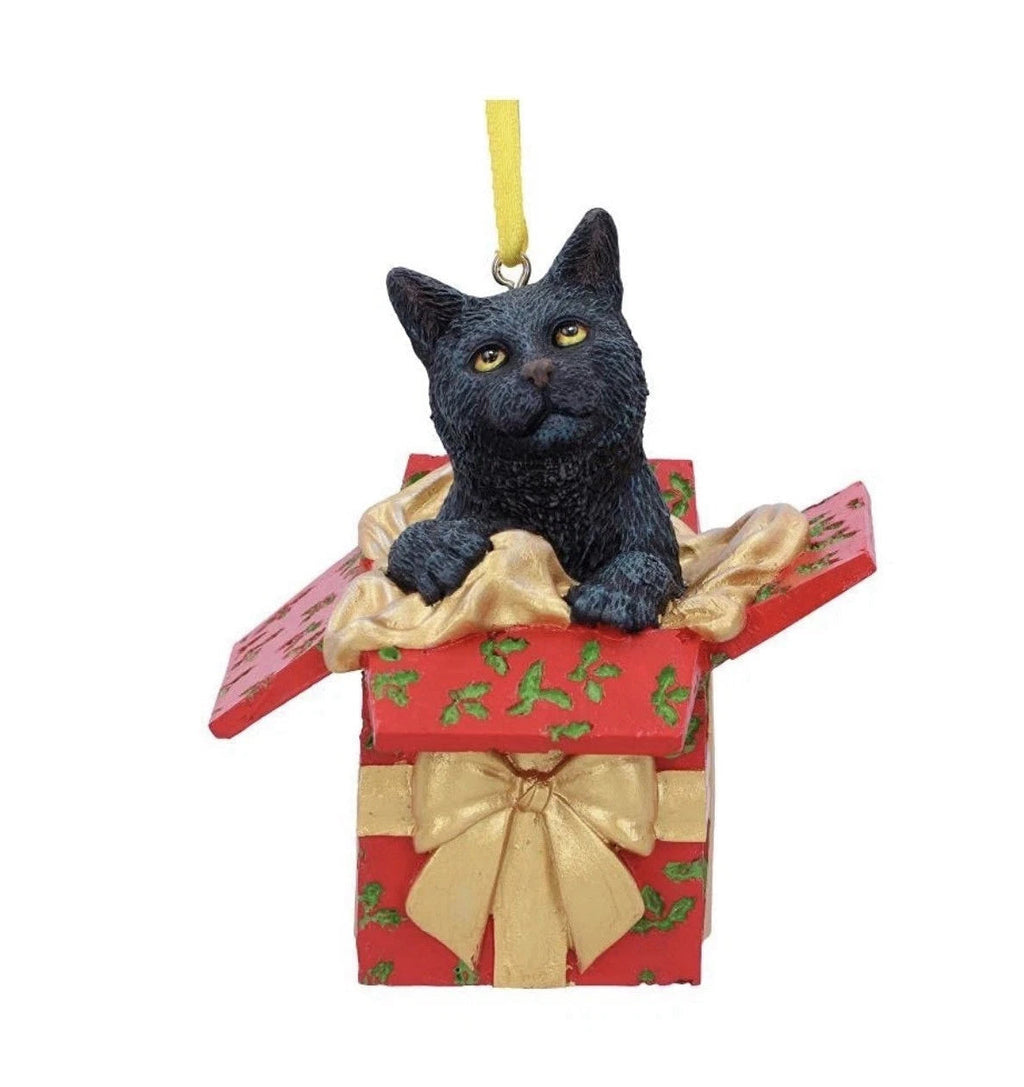 Nemesis Now Lisa Parker Present Black Cat Hanging Ornament