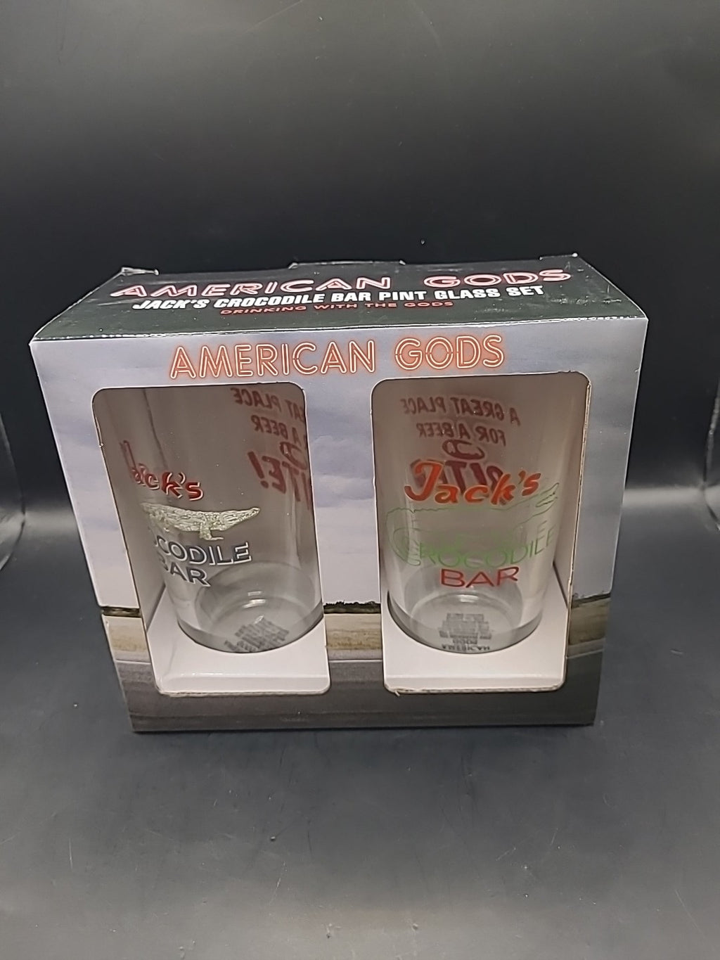 American Gods Jack's Crocodile Bar Pint Glass Set
