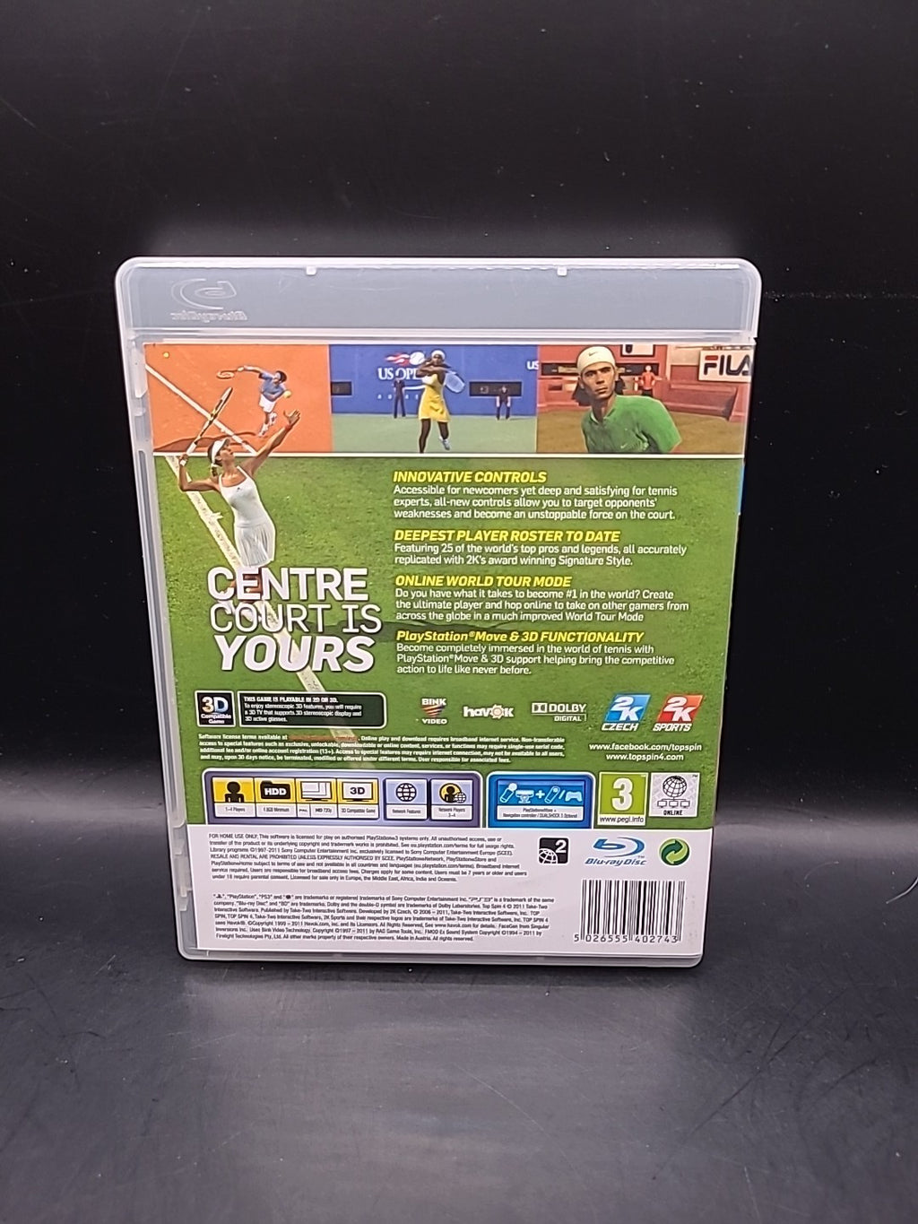 Top Spin Tennis 4 Sony PlayStation 3 PS3 Complete PAL 