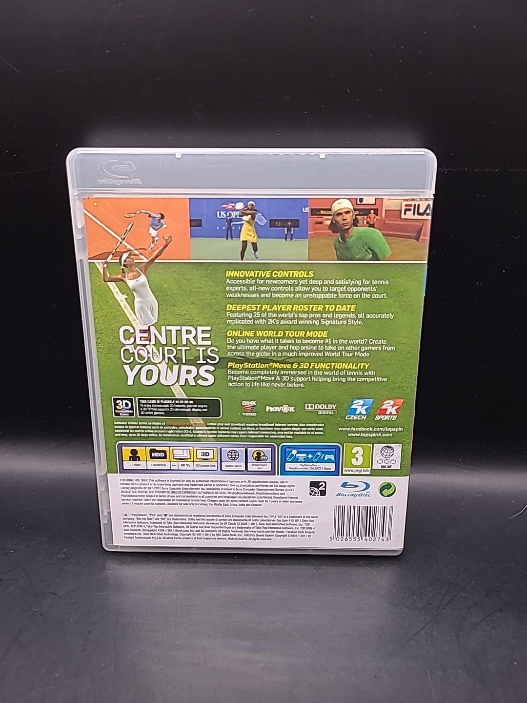 Top Spin Tennis 4 Sony PlayStation 3 PS3 Complete PAL 