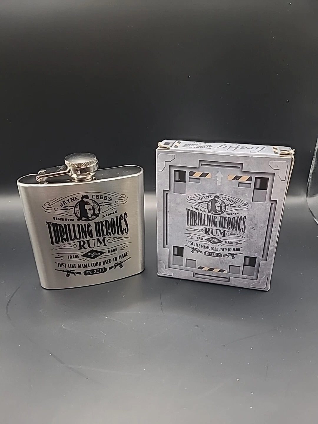 Firefly Stainless Steel 6 oz Hip Flask Jayne Thrilling Heroics QMX
