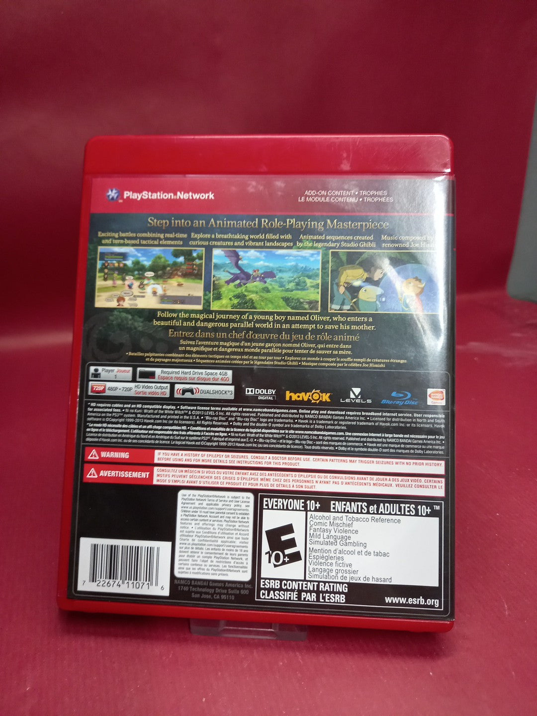 Ni No Kuni - Wrath Of The White Witch PS3, Region 1, US IMPORT [BLUS30947GH]