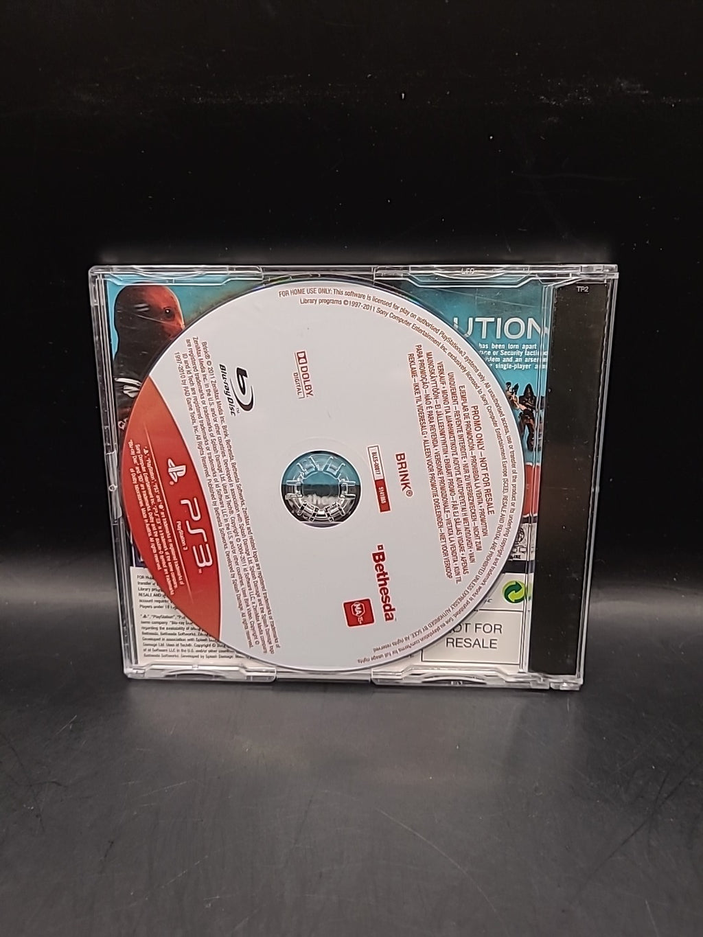 BRINK PS3 promo promotional rare Playstation 3 Bethesda PAL Region 2