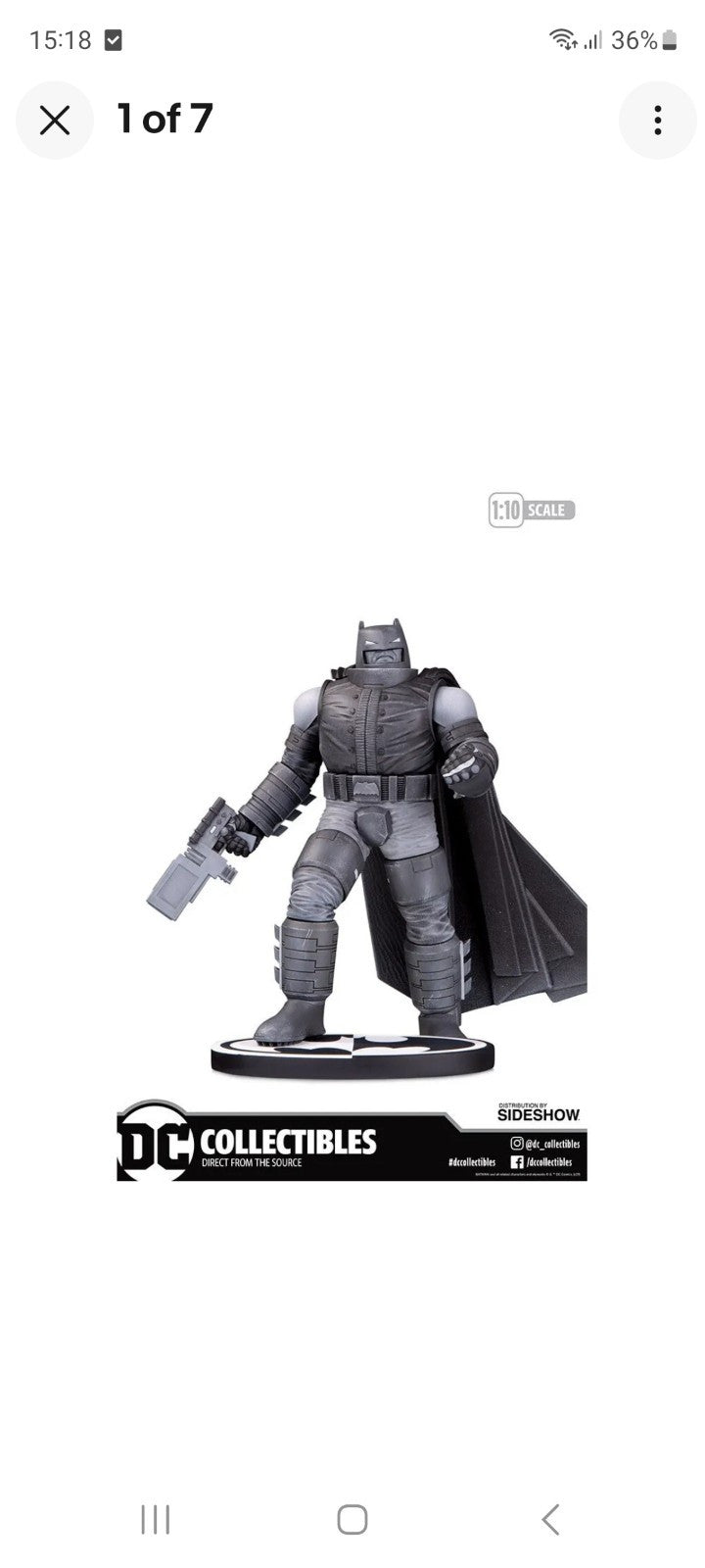 DC Direct Armored Batman Black & White Statue By Frank Miller