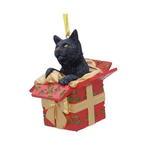 Nemesis Now Lisa Parker Present Black Cat Hanging Ornament