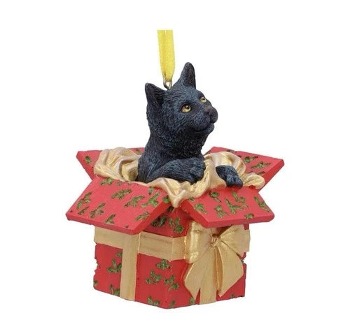 Nemesis Now Lisa Parker Present Black Cat Hanging Ornament